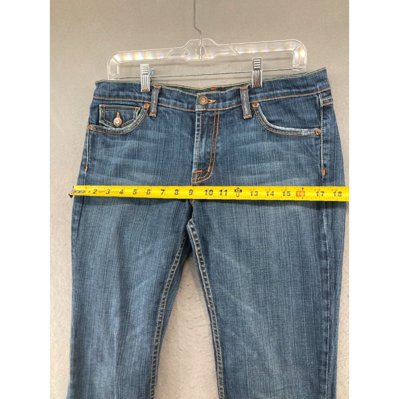 Vintage David Kahn Women's Jeans 29 Regular Flare Dark Blue 5-Pocket USA Made Size 29" - 3 Thumbnail