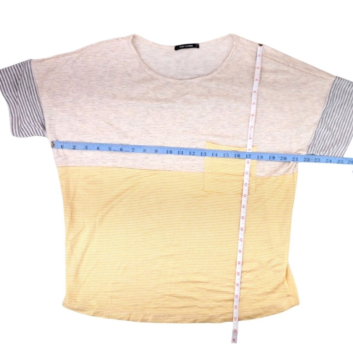 Other Pink Clover Women Colorblock Striped Short Sleeve Pocket Tee Size L / US 10 / IT 46 - 6 Thumbnail