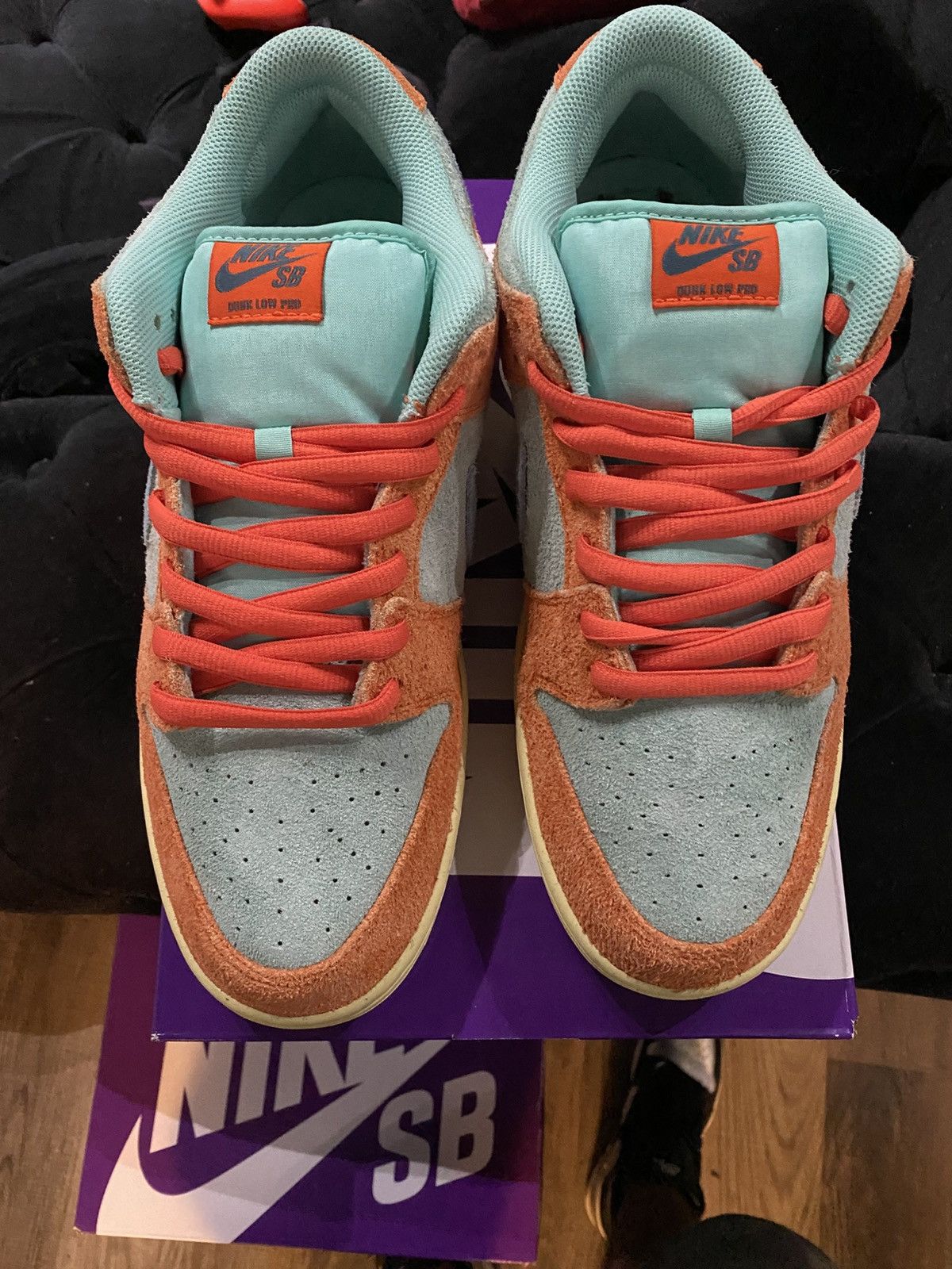 Nike Nike Dunk SB Low Orange Emerald Men Size 12 DV5429-800 Used Size US 12 / EU 45 - 3 Thumbnail
