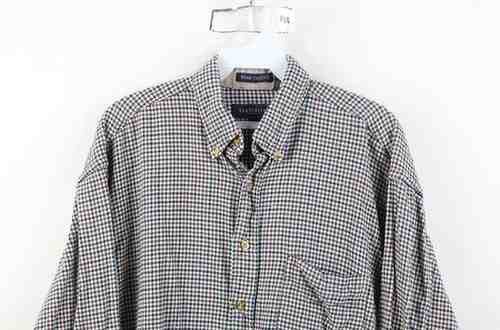 Vintage Vintage 90s Streetwear Houndstooth Flannel Button Down Shirt Size US M / EU 48-50 / 2 - 2 Thumbnail