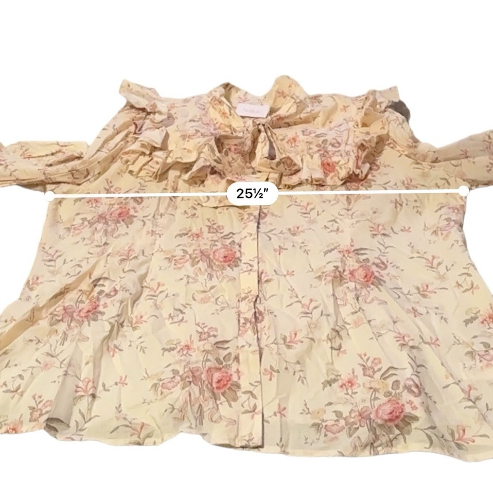 Selkie Selkie The Renaissance Girl Elizabeth Ruffle Tie Neck Top Size 4XL / US 24-26 - 10 Thumbnail