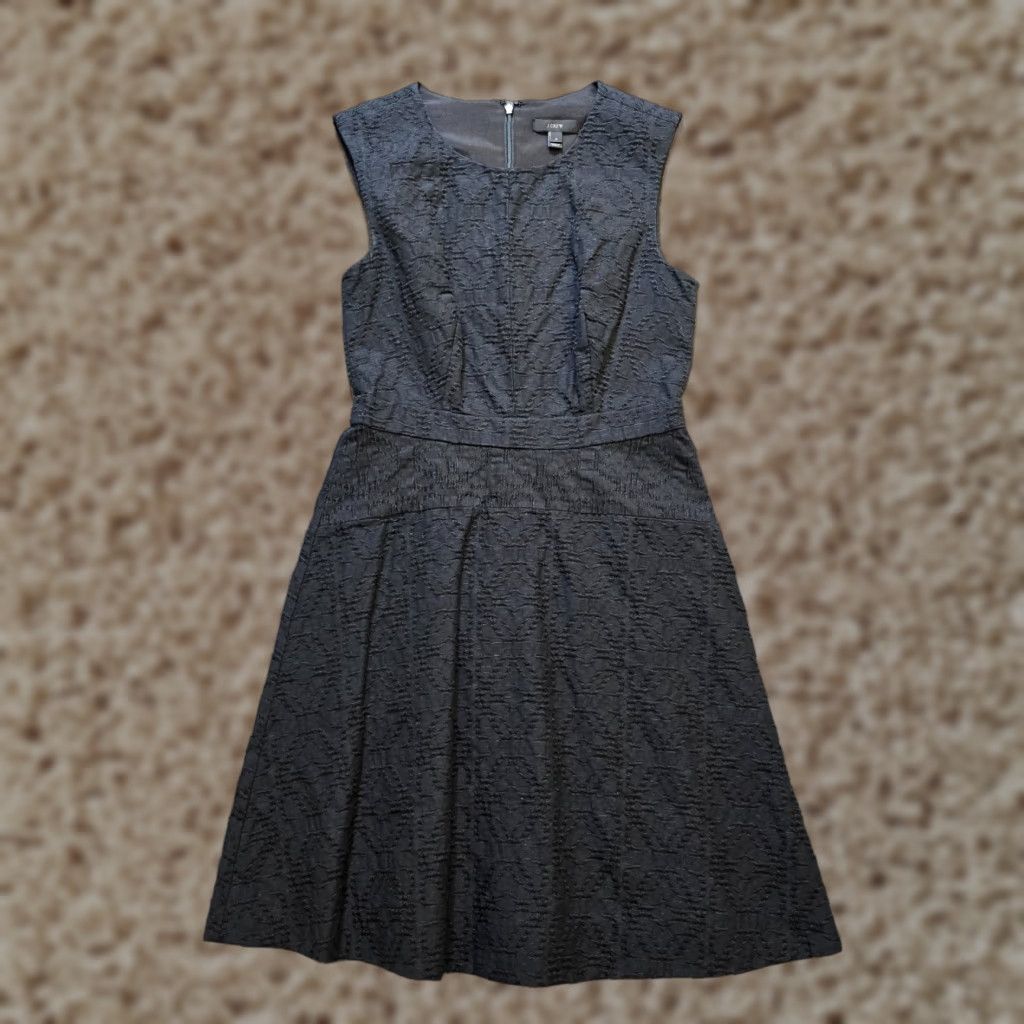J.Crew J.CREW Dress Womens Size 4 Black Boucle Texture A-Line Cocktail Career Capsule Sleeveless Round Neck Size S / US 4 / IT 40 - 1 Thumbnail