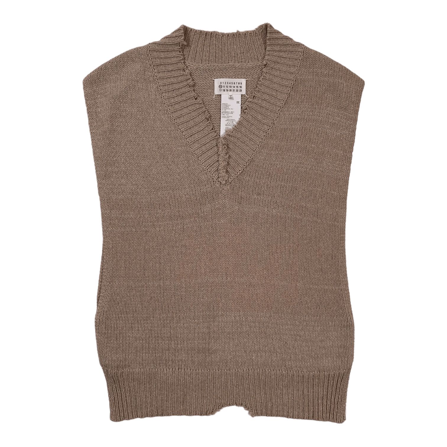 Maison Margiela Deconstructed Knit Vest Beige Size US M / EU 48-50 / 2 - 1 Thumbnail