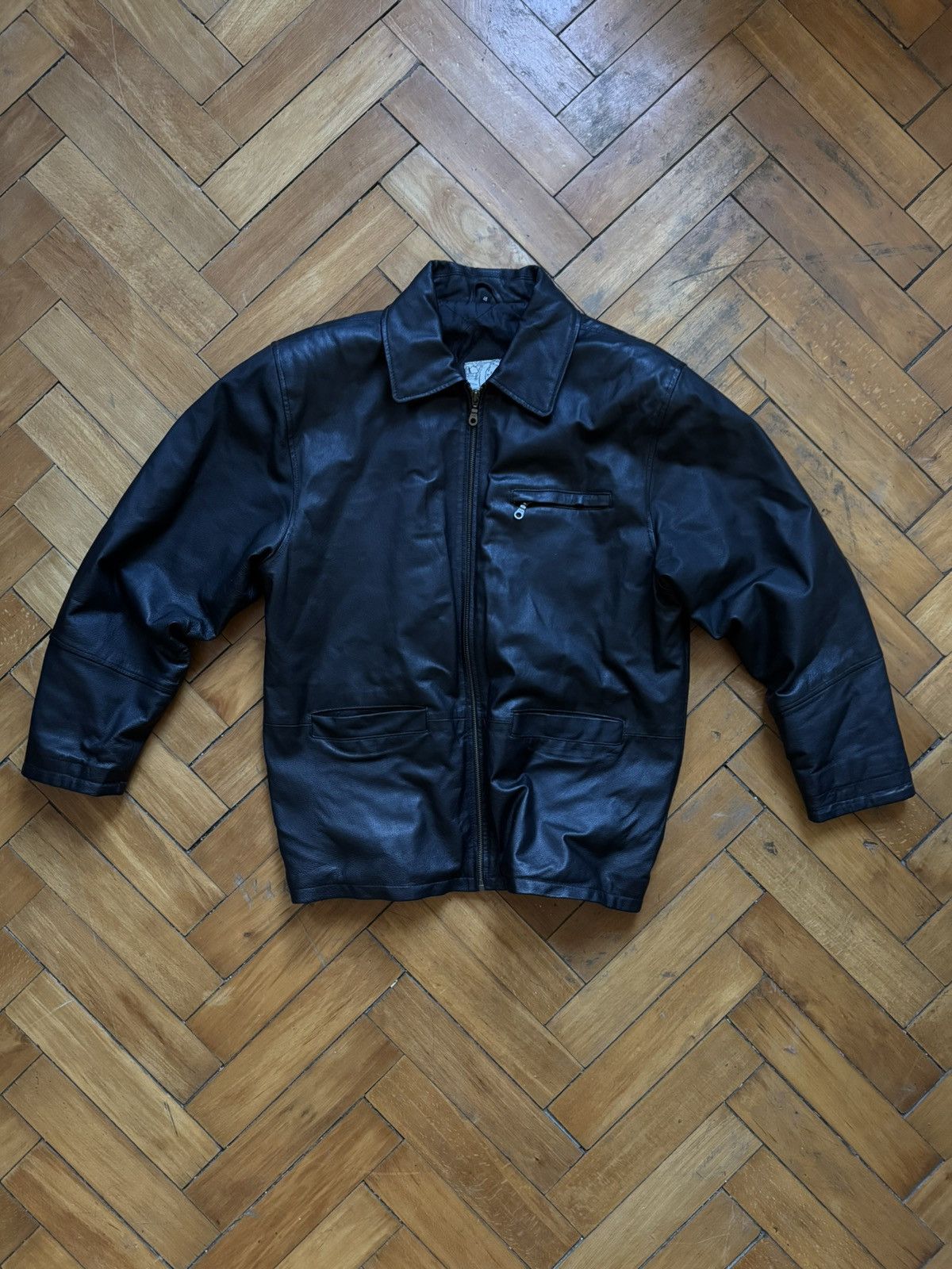 Leather Vintage Black Leather Jacket – Size 46 (Fits Like L) Size US M / EU 48-50 / 2 - 7 Thumbnail