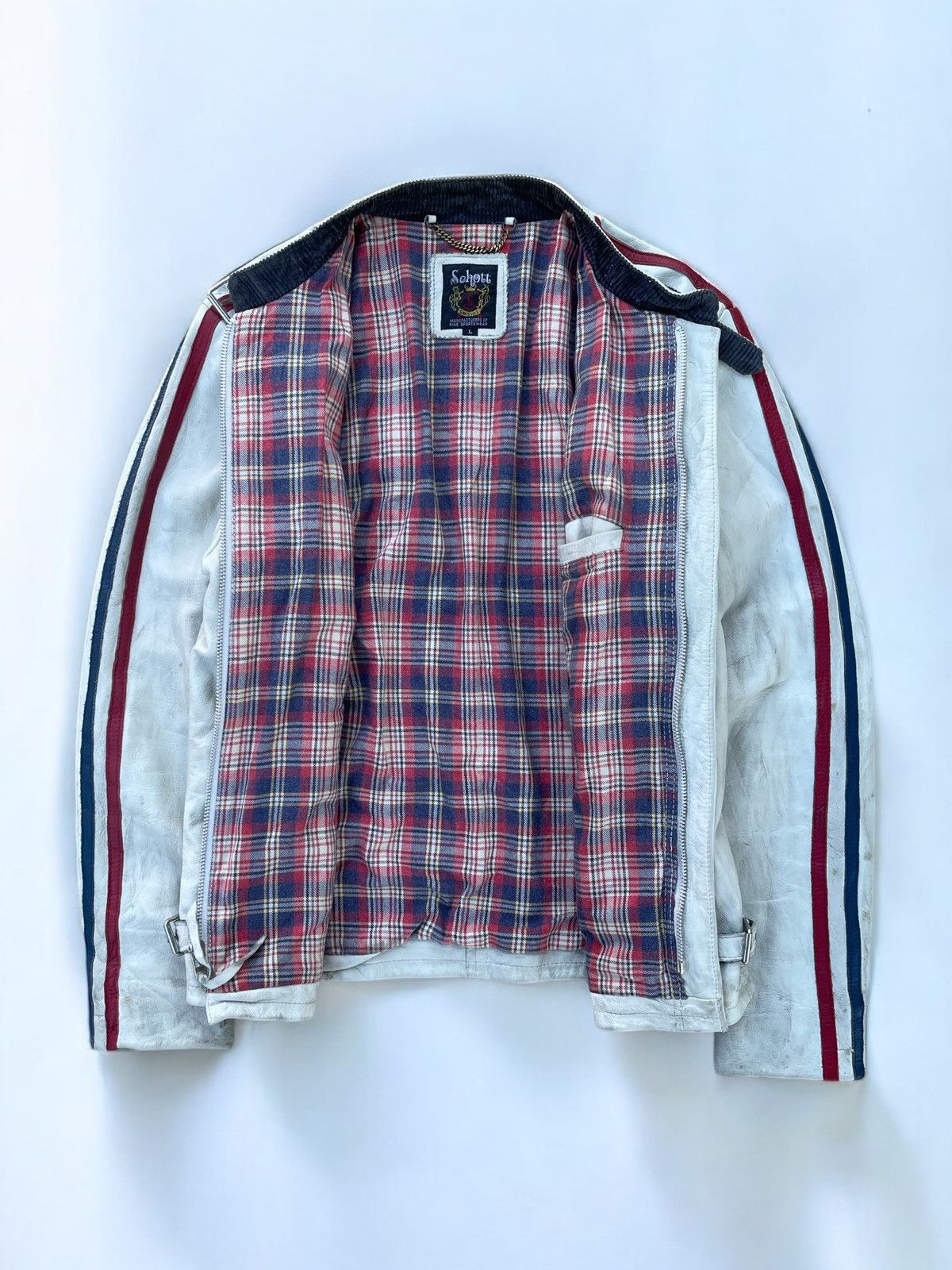 Genuine Leather × Schott 🔥Vintage Schott Classic Sheep Leather Racer Jacket Size US L / EU 52-54 / 3 - 5 Thumbnail