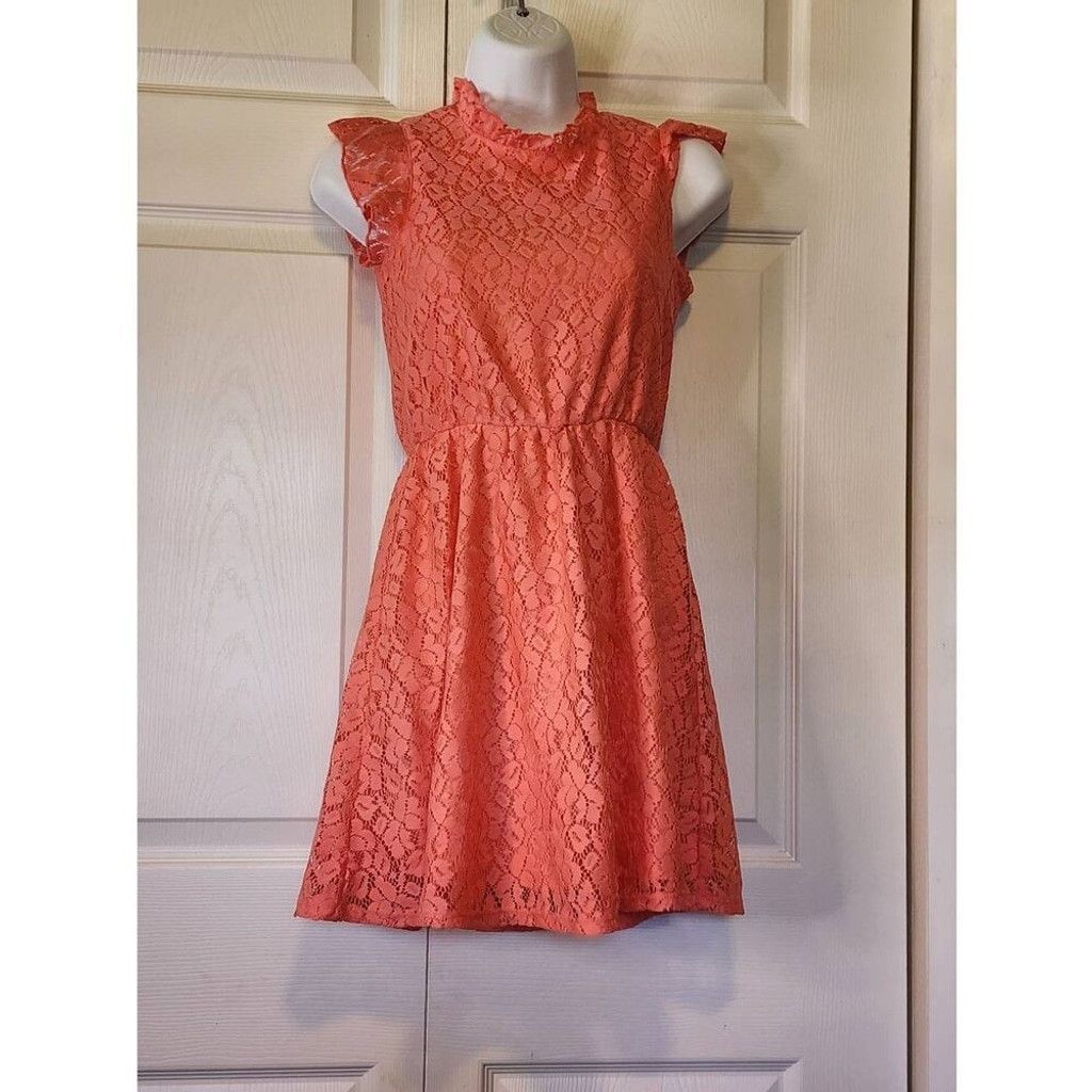 Other Coral Lace Dress Size M / US 6-8 / IT 42-44 - 1 Thumbnail