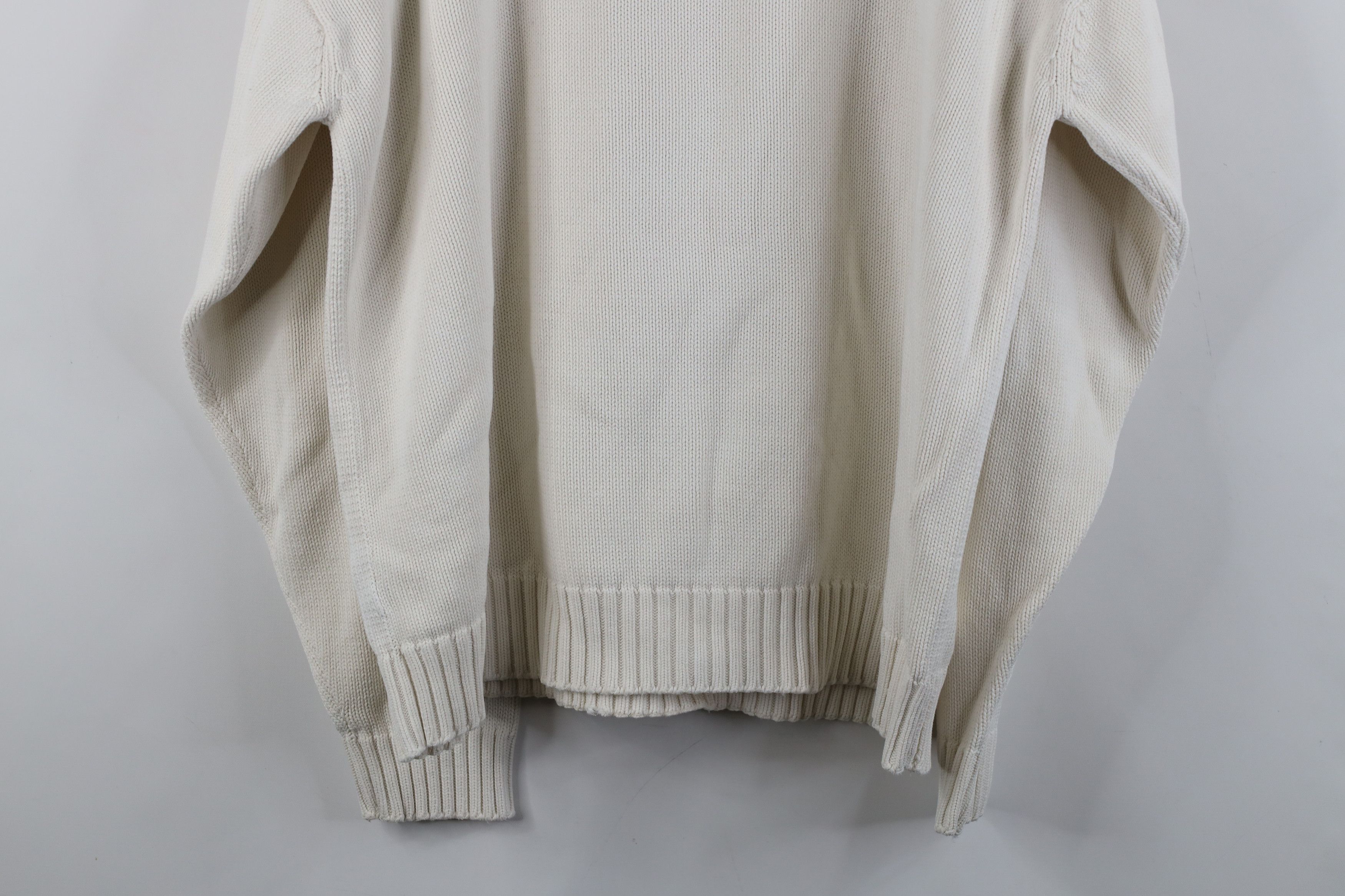 Eddie Bauer Vintage 90s Eddie Bauer Heavyweight Knit Sweater Off White Size US XL / EU 56 / 4 - 10 Thumbnail