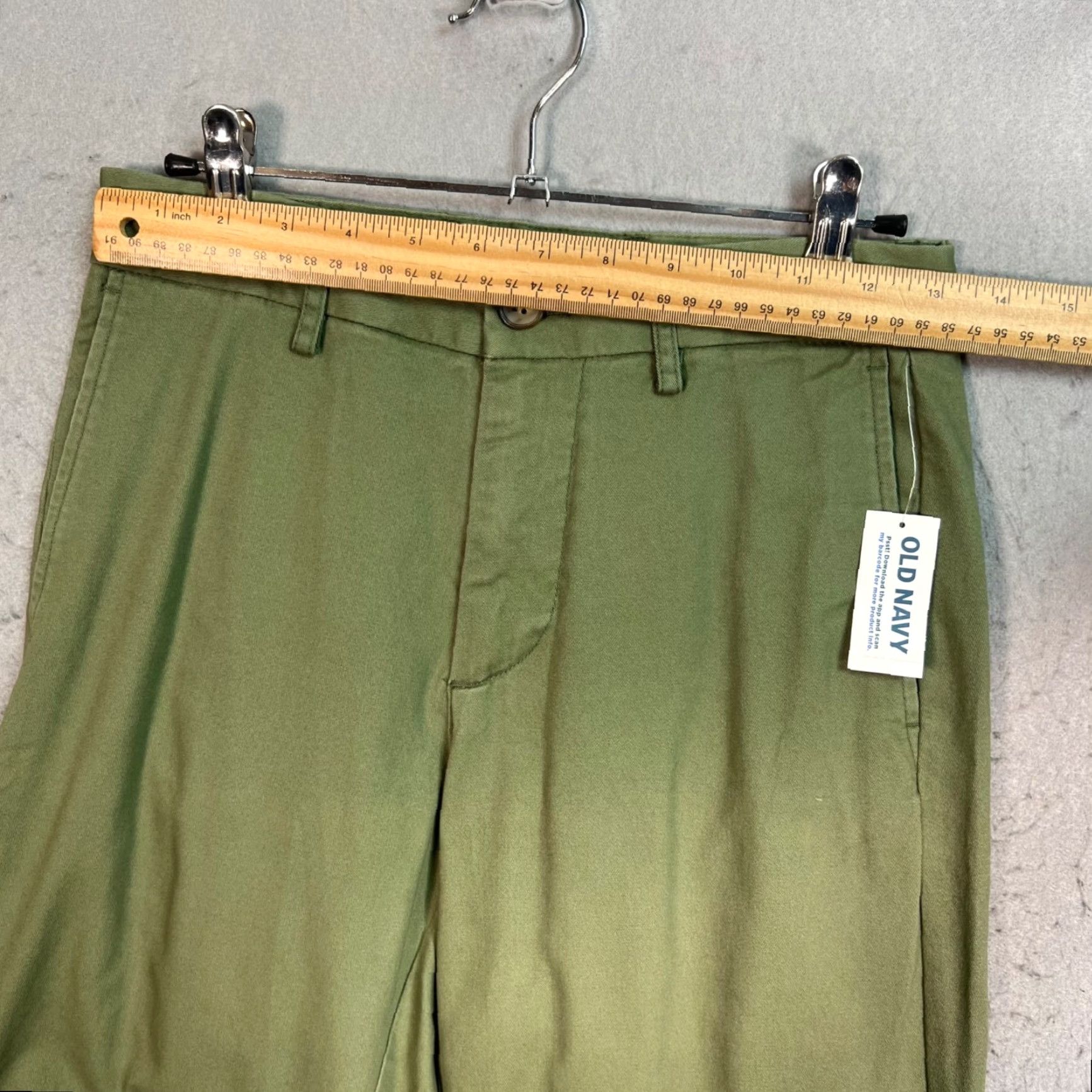 Old Navy VINTAGE Old Navy Slim Built-In Flex Olive Green Pants 26 x 30 NEW! Size US 26 / EU 42 - 6 Thumbnail