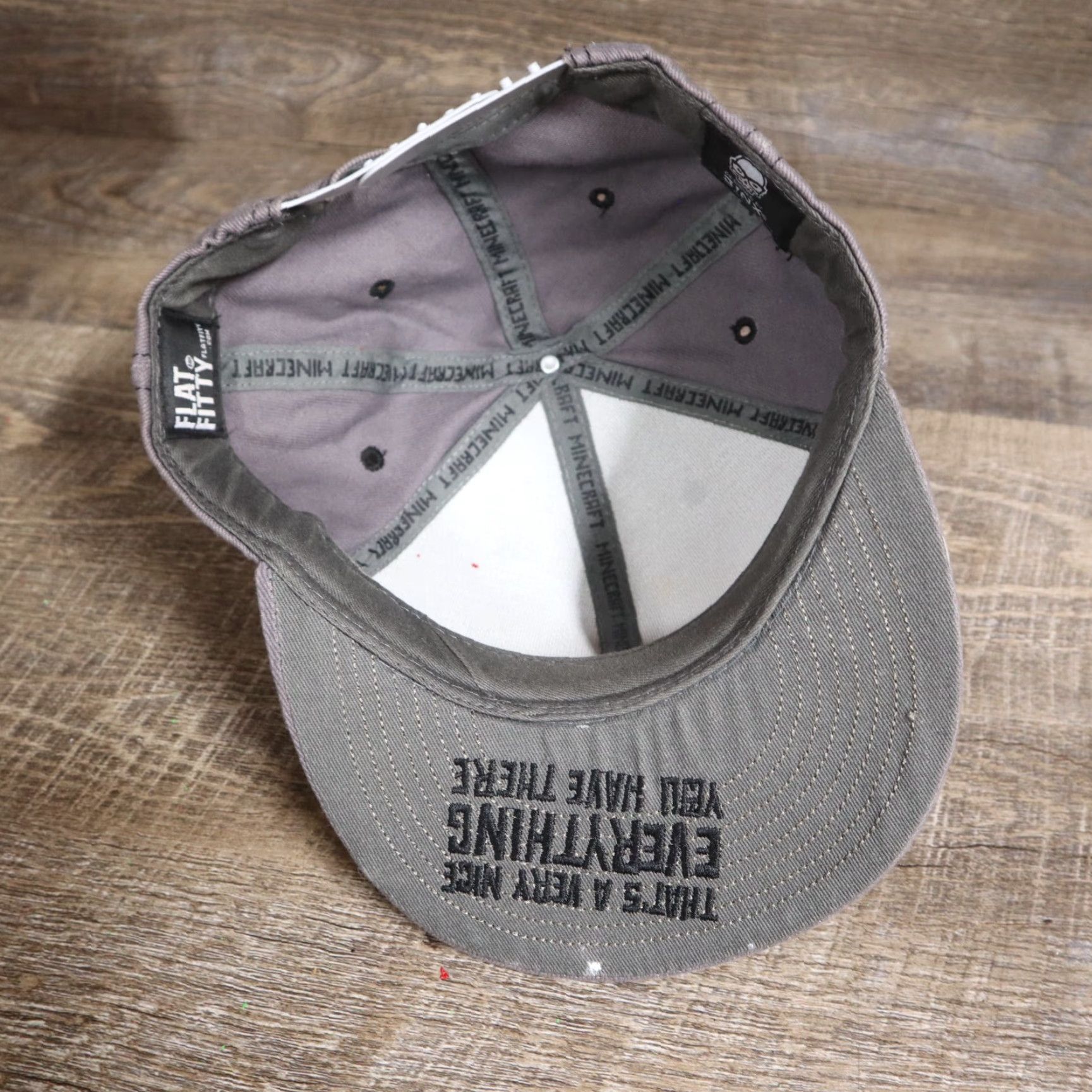 Vintage Minecraft Hat Ball Cap Gray Adult Adjustable Mens Size ONE SIZE - 6 Thumbnail