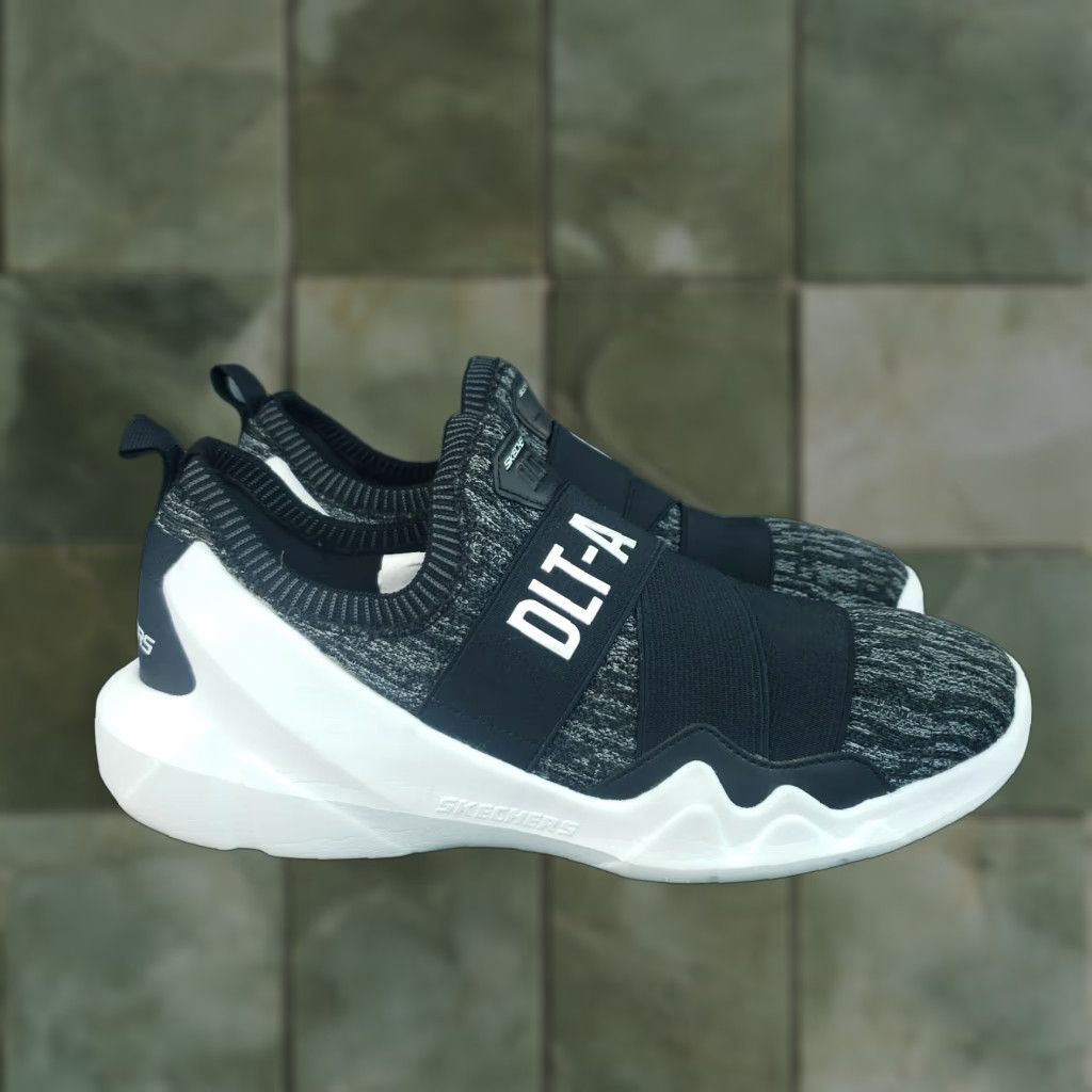 SKECHERS Skechers Slip On Sneakers Womens Black Grey White 9 Static Flare Athletic Shoes Size US 9 / IT 39 - 1 Thumbnail
