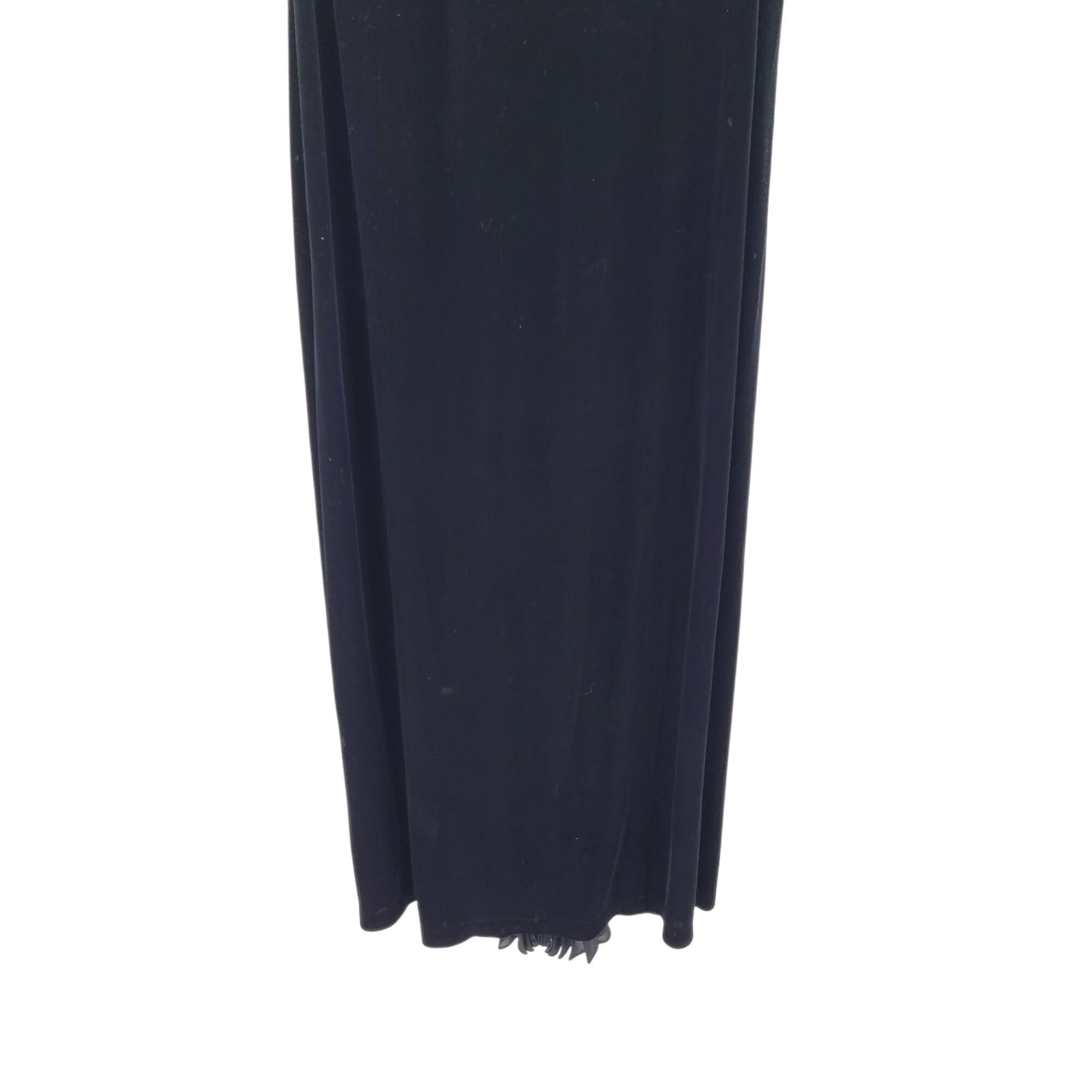 Vintage Vntage Black Velour Stretch Gown Sz 18 Scoop Back Jeweled Pl Size XXL / US 16-18 / IT 52-54 - 5 Thumbnail