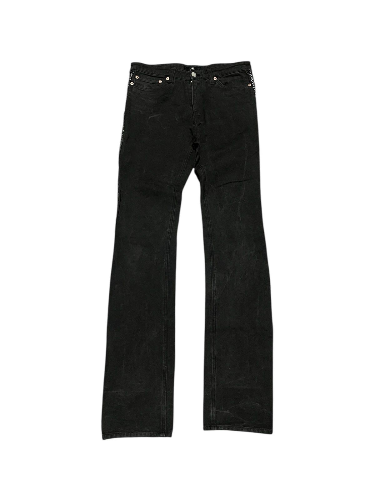 Super Lovers Super Lover Side Stripe Logo Black Jean Size US 29 - 1 Thumbnail