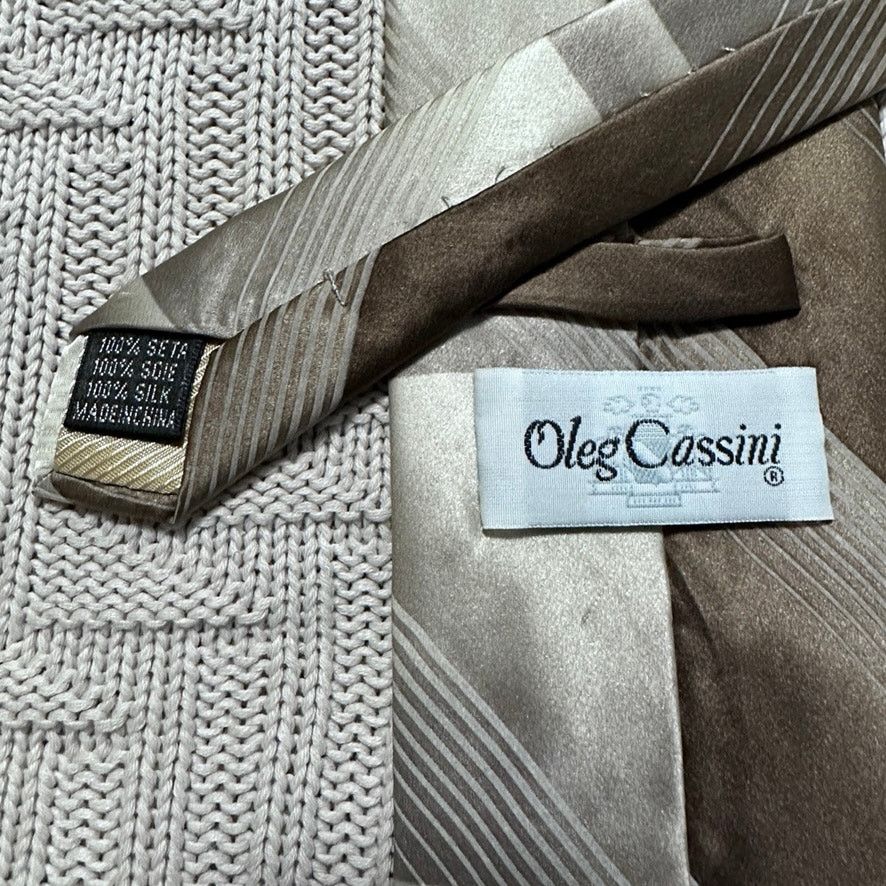 Oleg Cassini Oleg Cassini gold bronze metallic silk tie Size ONE SIZE - 2 Thumbnail