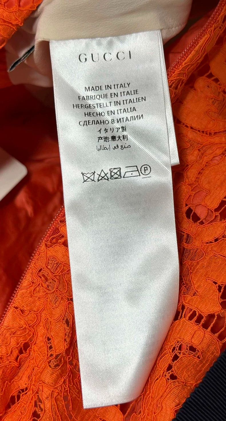 knee length dresses for ladies Gucci Orange Green Print Silk Mini Dress W Tags – Basha Gold main image 0