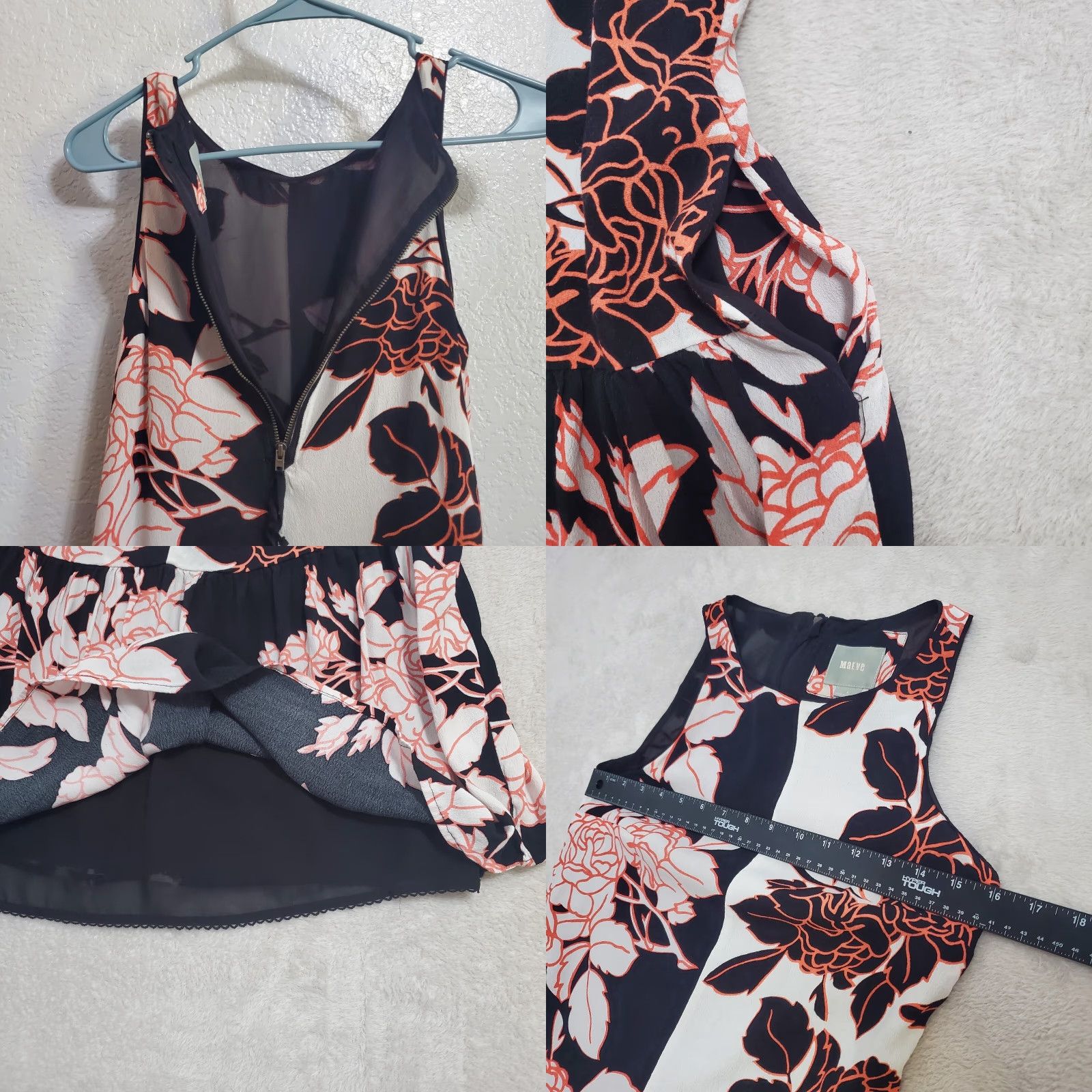 Anthropologie Anthropologie Maeve Photoflora Dress Womens 2 Black White Floral Drop Waist Size XS / US 0-2 / IT 36-38 - 8 Thumbnail