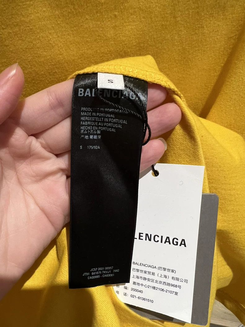 Balenciaga Balenciaga Mustard Yellow Embroidered Coke Short Sleeve Ne Size US S / EU 44-46 / 1 - 4 Thumbnail