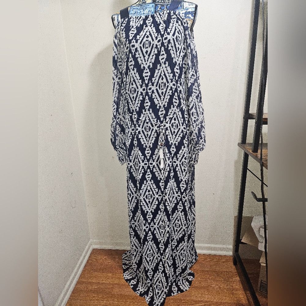 Tory Burch NWT Tory Burch Katherine Dress Small Cold Shoulder Maxi Size S / US 4 / IT 40 - 3 Thumbnail