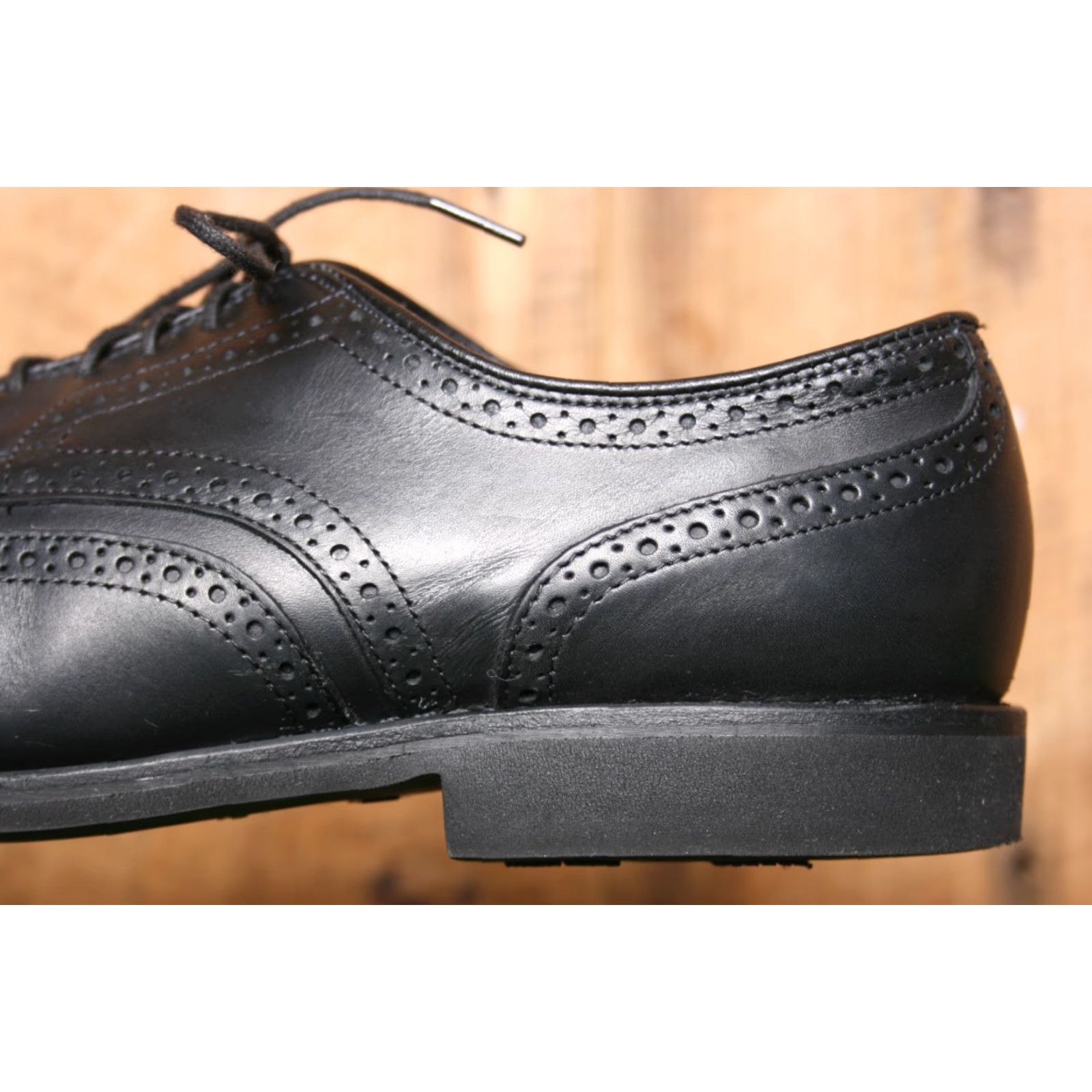 Allen Edmonds VINTAGE ALLEN EDMONDS Black Leather Feather Welt Wingtips w/Traveler Insoles Sz. 9.5 D Derby Dress Shoes Mens Size US 10 / EU 43 - 7 Thumbnail