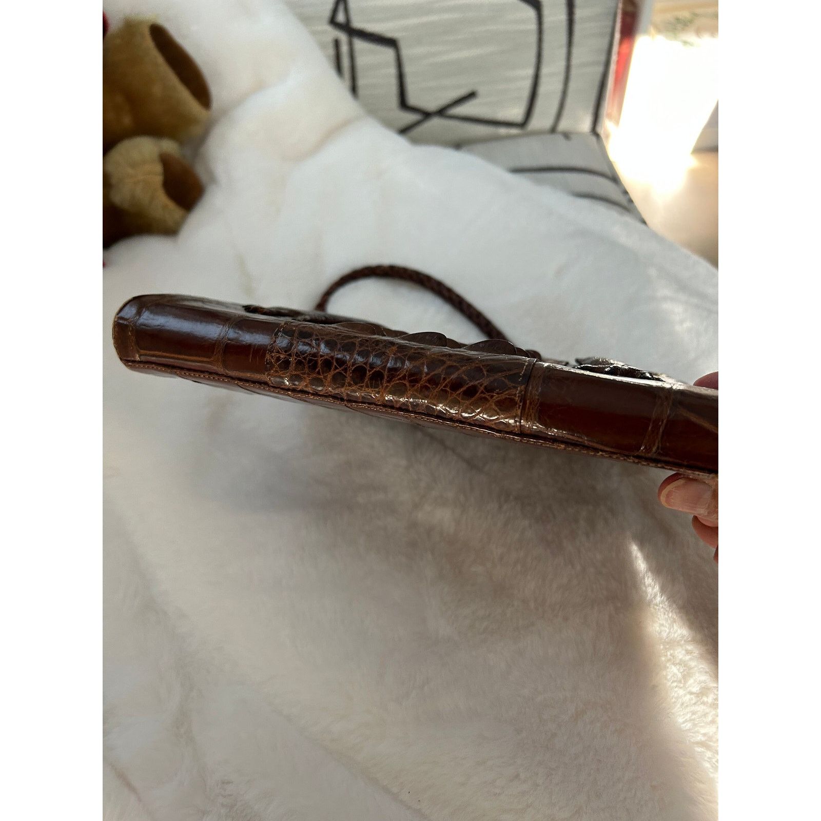 Vintage Vintage butterscotch bakelite frame Alligator hornback purse Size ONE SIZE - 8 Thumbnail