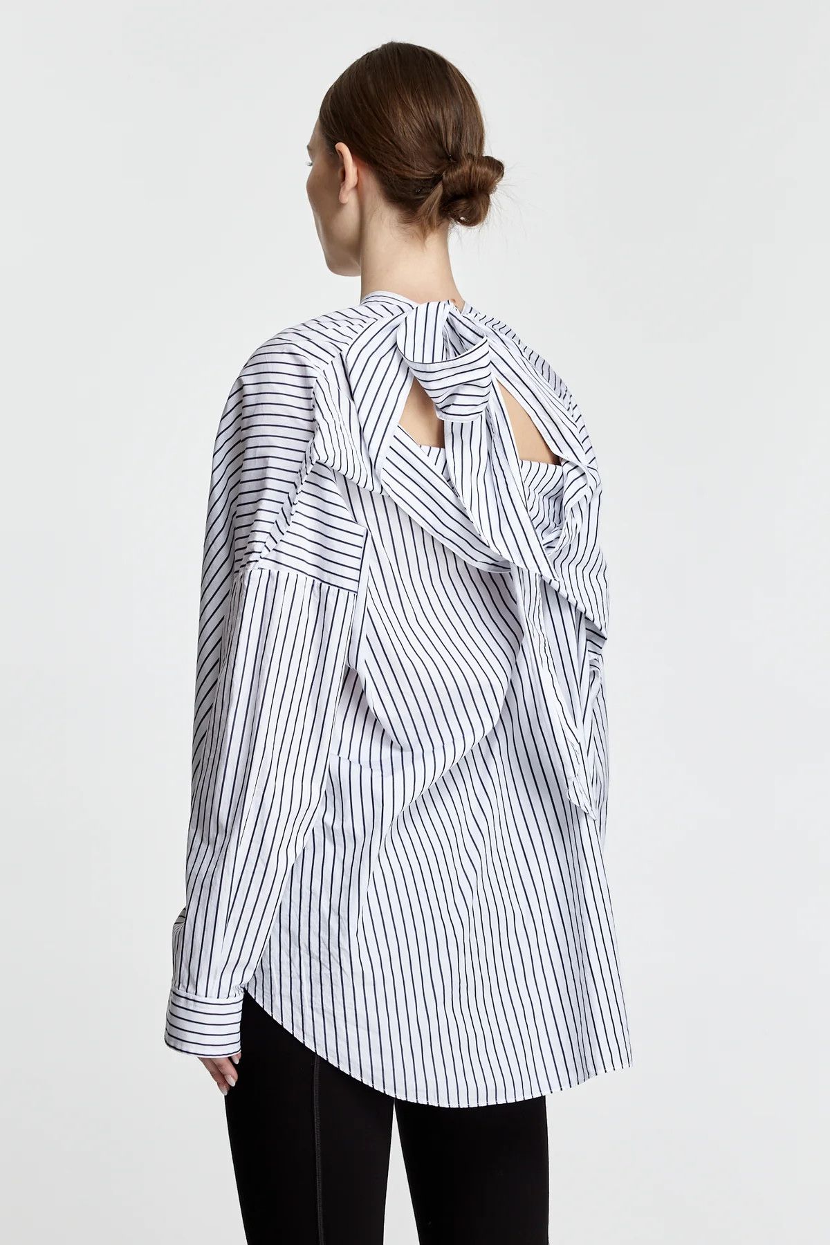 Balenciaga o1y0625 Oversize Shirt in White/Black Size S / US 4 / IT 40 - 3 Thumbnail
