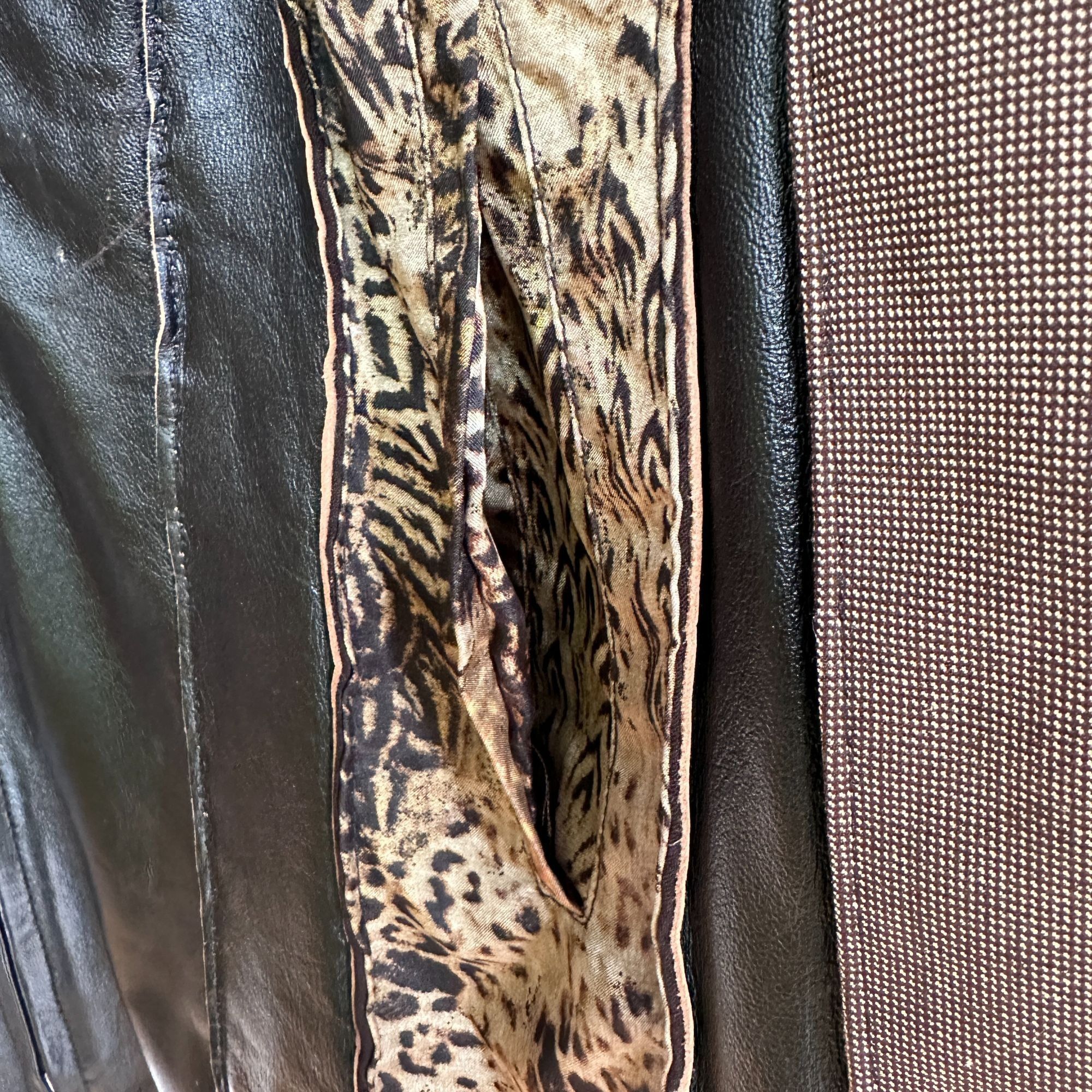 Designer Koos of Course Womens Leather Tweed Mix Media Jacket with An Size XXL / US 16-18 / IT 52-54 - 6 Thumbnail