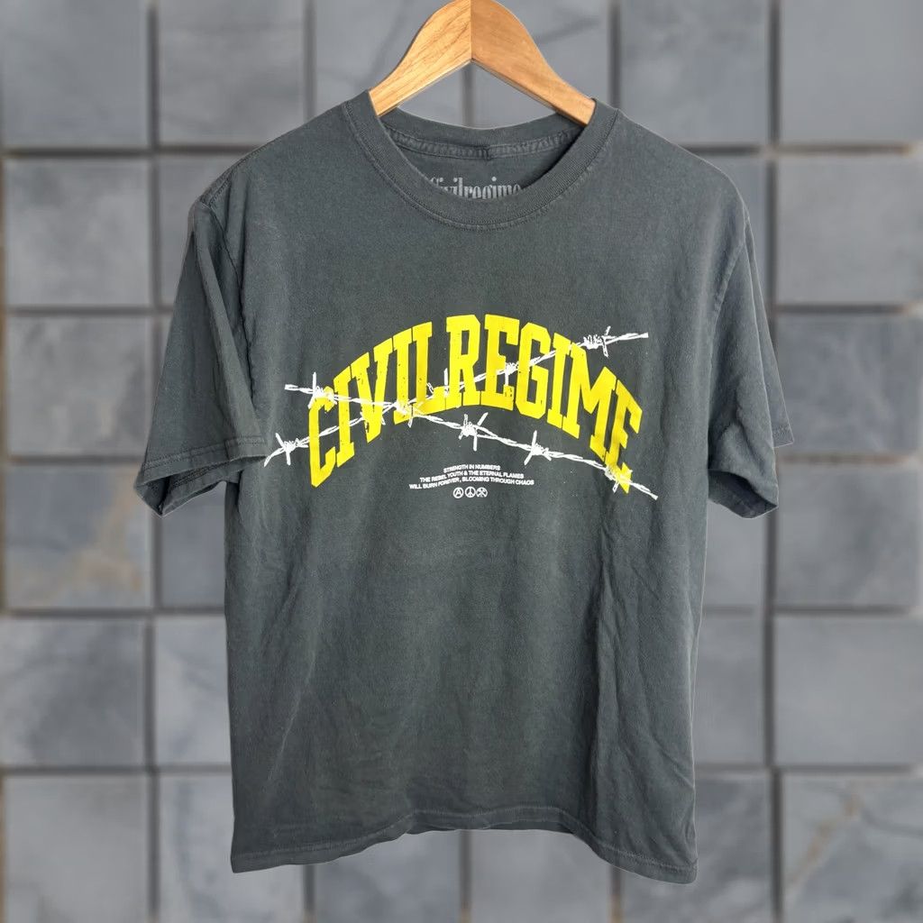 Vintage Civil Regime Shirt Mens Medium Gray Blooming Through Chaos Graphic T-Shirt Size US M / EU 48-50 / 2 - 1 Thumbnail