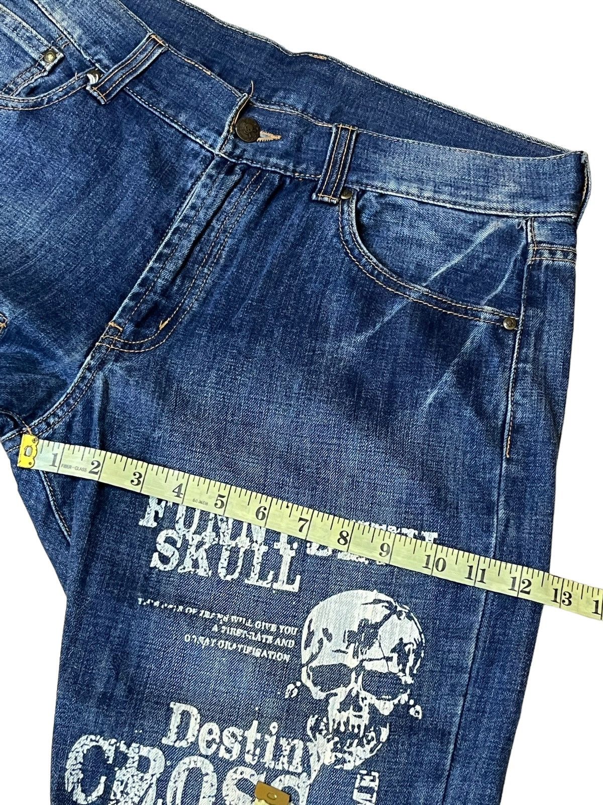Japanese Brand JAPANESE JEAN FUNNY DEVIL SKULL,CUTE&GLAMOUROUS FLARED JEANS Size US 34 / EU 50 - 15 Thumbnail