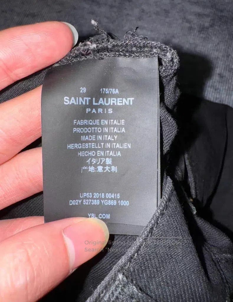 Saint Laurent Paris Saint Laurent Paris Vintage Black Scratch Jeans Size US 29 - 5 Thumbnail