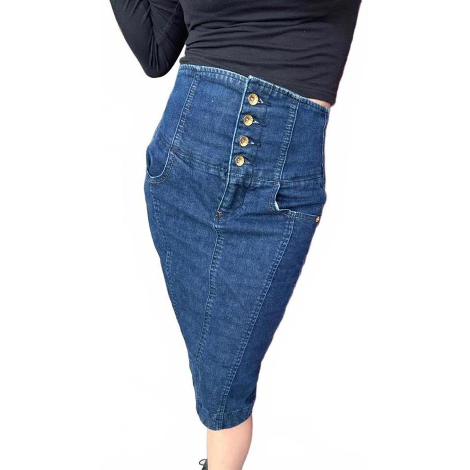 Other Y2K Armani Exchange High Waist Stretch Denim Bandage Skirt Size 25" / US 0 / IT 36 - 1 Thumbnail