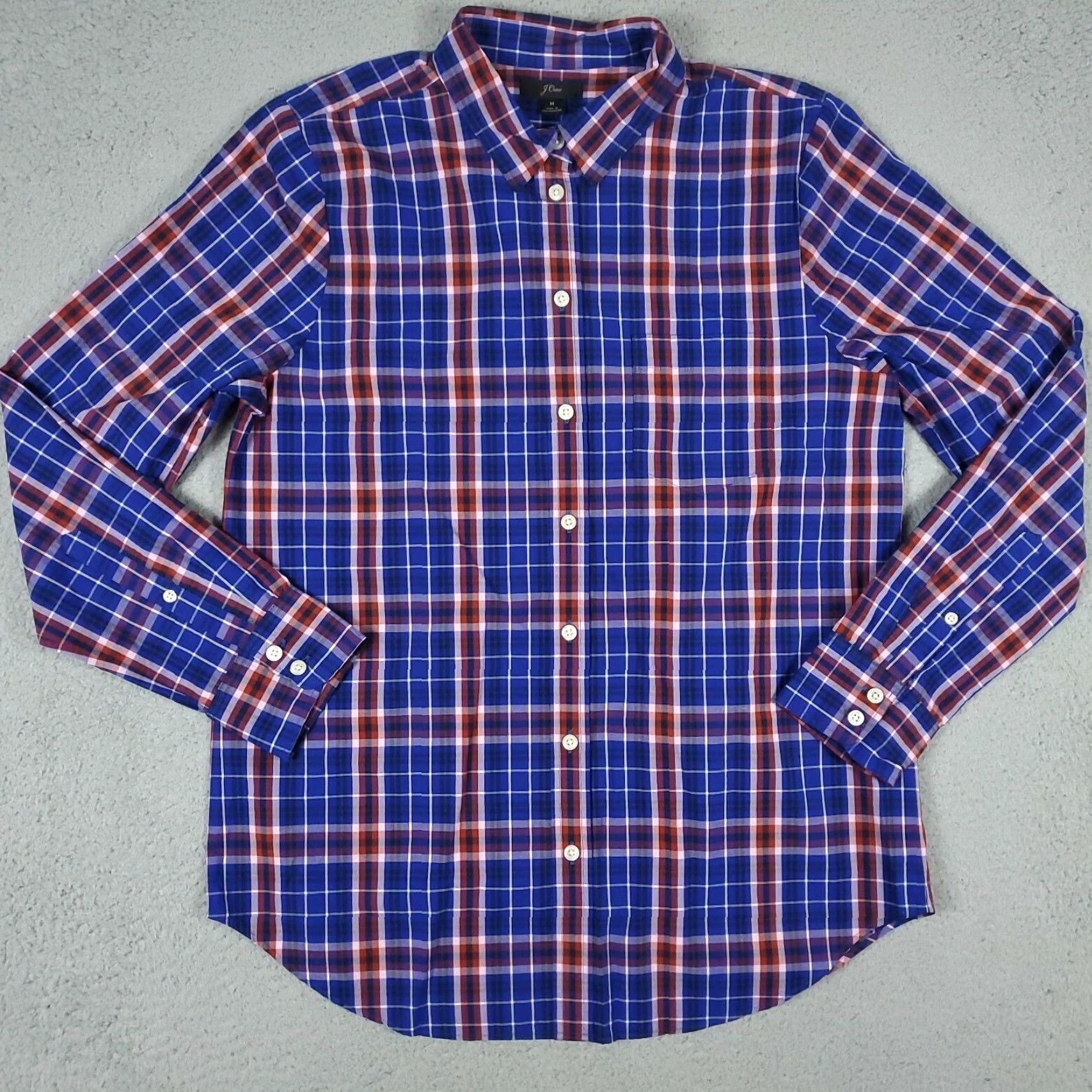 J.Crew VINTAGE J.CREW Blue Red Plaid Button-Up Shirt Women's Medium Long Sleeve Casual Size M / US 6-8 / IT 42-44 - 2 Thumbnail