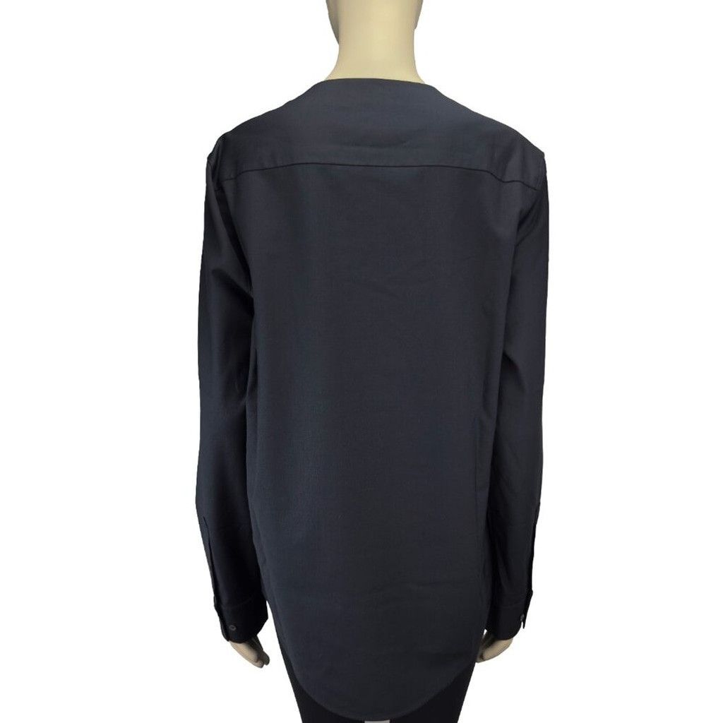 Cos COS Buttoned Shoulder Minimalist Dark Blue Top Blouse sz S Size XS / US 0-2 / IT 36-38 - 4 Thumbnail