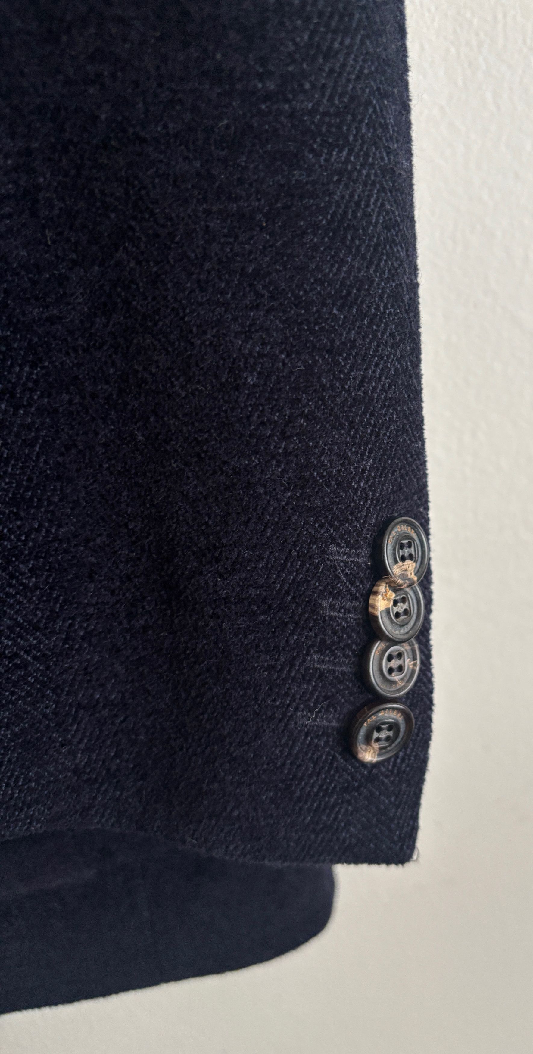 Pal Zileri $1400 Navy Herringbone Wool Hybrid Sport Coat/ Jacket - 44 Size 44R - 7 Thumbnail