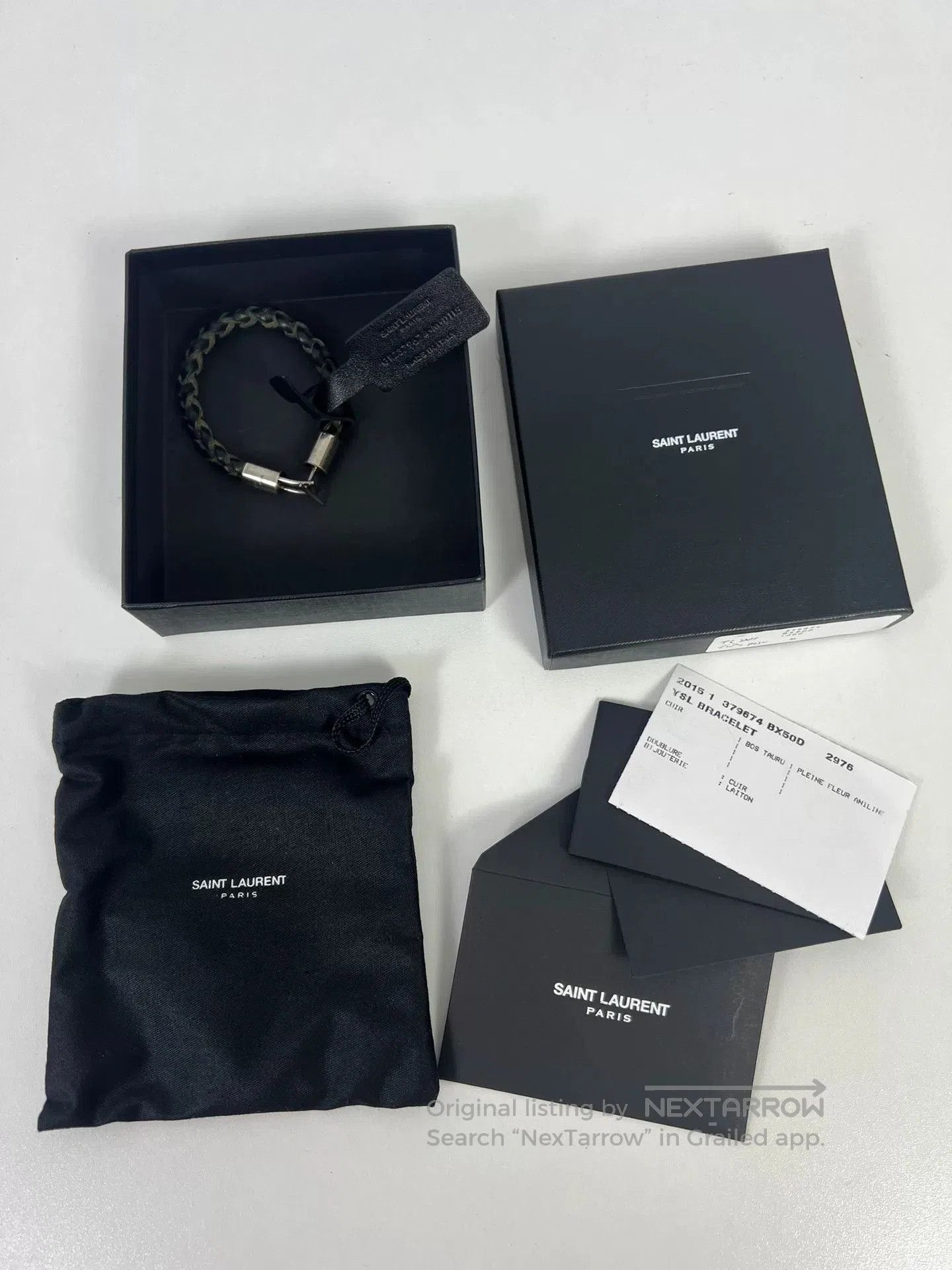 Saint Laurent Paris Saint Laurent Braided Leather Bracelet. Size ONE SIZE - 6 Thumbnail