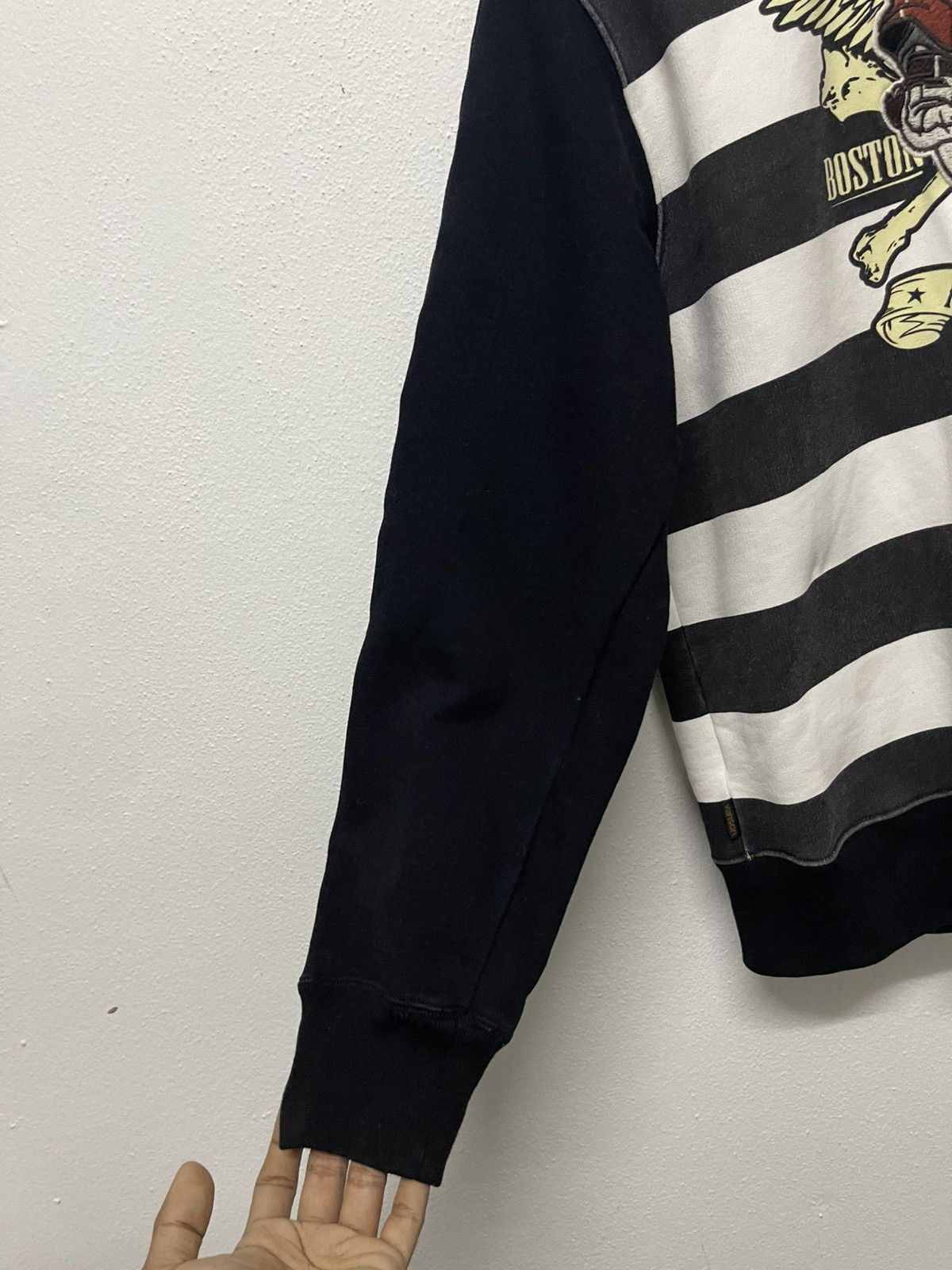 Japanese Brand × Vanson Leathers × Vintage 2000s VANSON X T.F.O.A STRIPES EMBROIDERED ZIPPER SWEATER Size US L / EU 52-54 / 3 - 10 Thumbnail