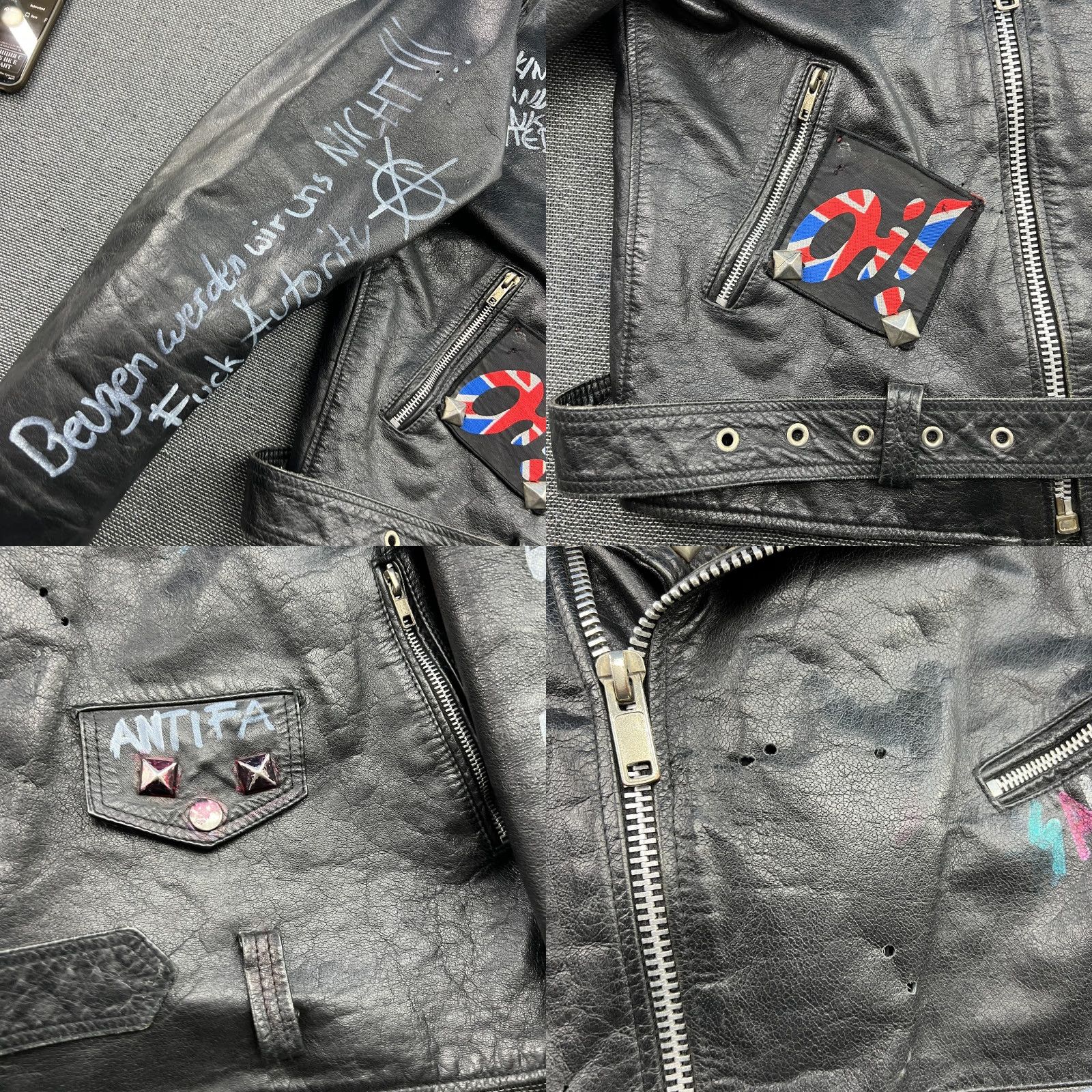 Vintage VINTAGE Unbranded Leather Jacket Motorcycle Shirt Mens L Black Rock Marlon Brando Punk Jacket - Full Zip Size US L / EU 52-54 / 3 - 9 Thumbnail