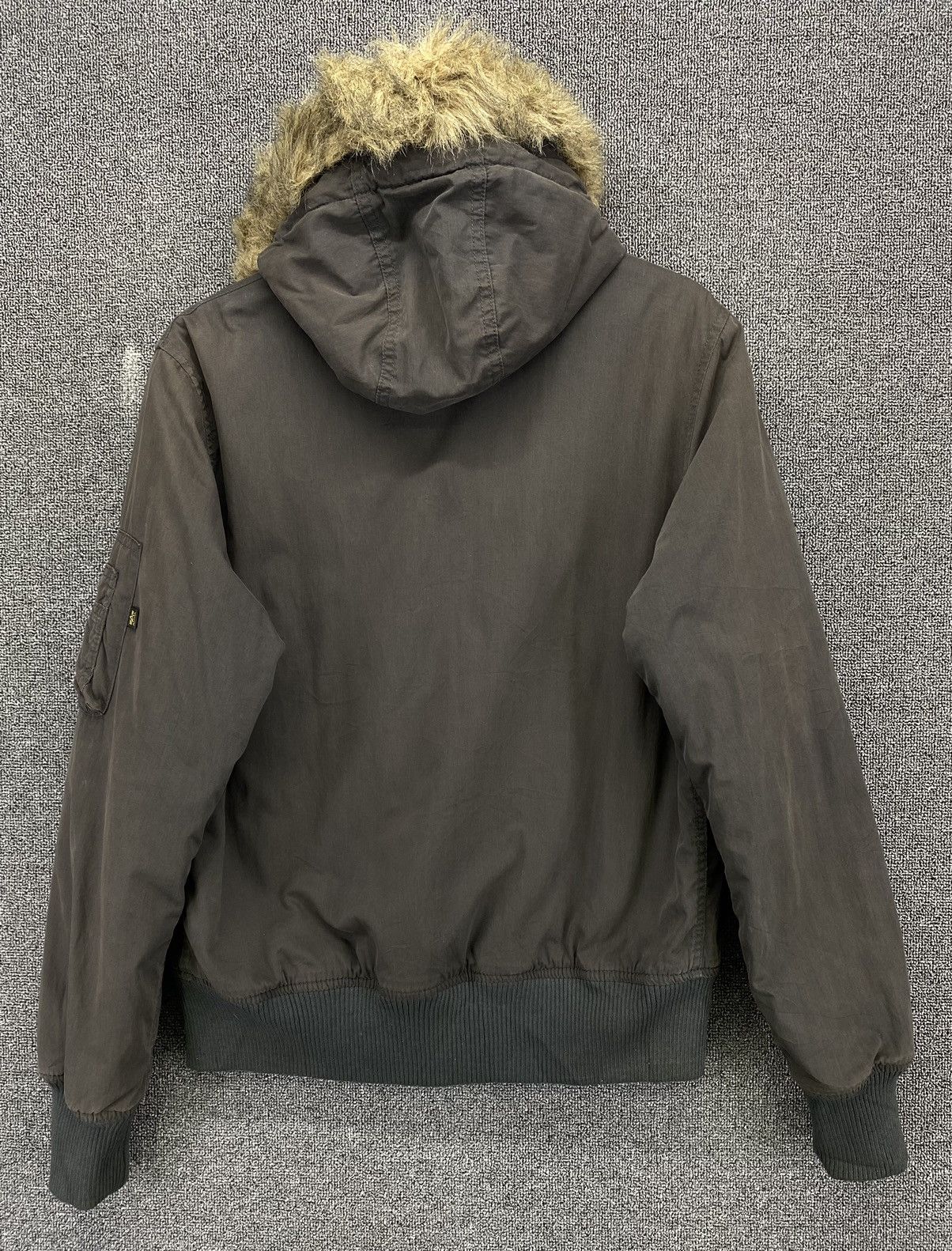 Alpha Industries Vintage Alpha Industries Faux Fur Hoodie Long Jacket Size L / US 10 / IT 46 - 12 Thumbnail