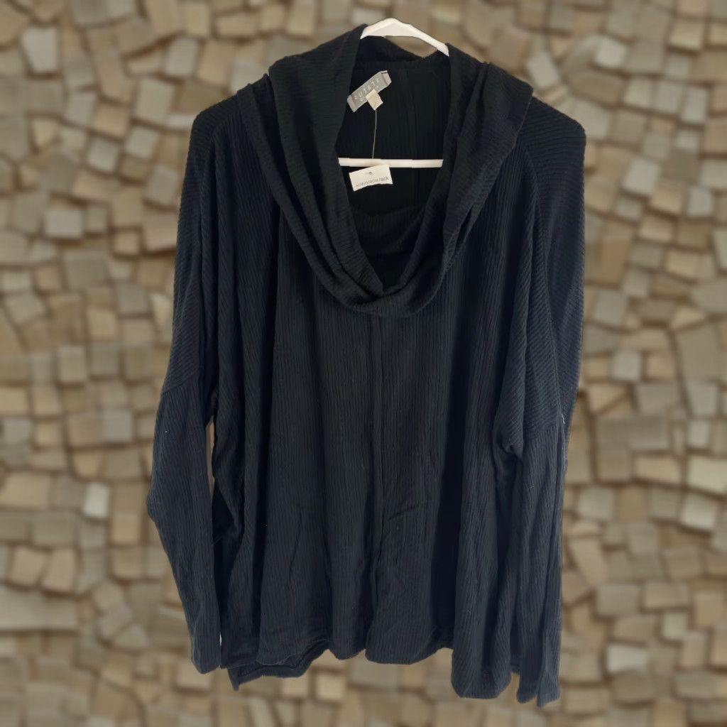 Vintage Status By Chenault Sweater Women's M Black Pullover Ribbed Cowl Neck NWD Size M / US 6-8 / IT 42-44 - 1 Thumbnail