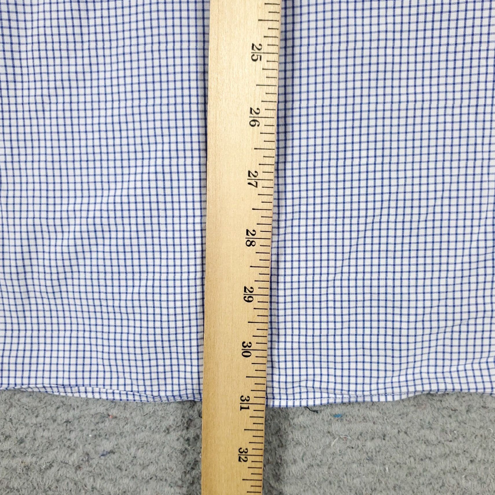 Tommy Hilfiger Tommy Hilfiger Shirt Mens 16.5 Blue Check Dress Button Down Long Sleeve Non-Iron Pockets 90s Modern Classic American Mens Size 42R - 4 Thumbnail
