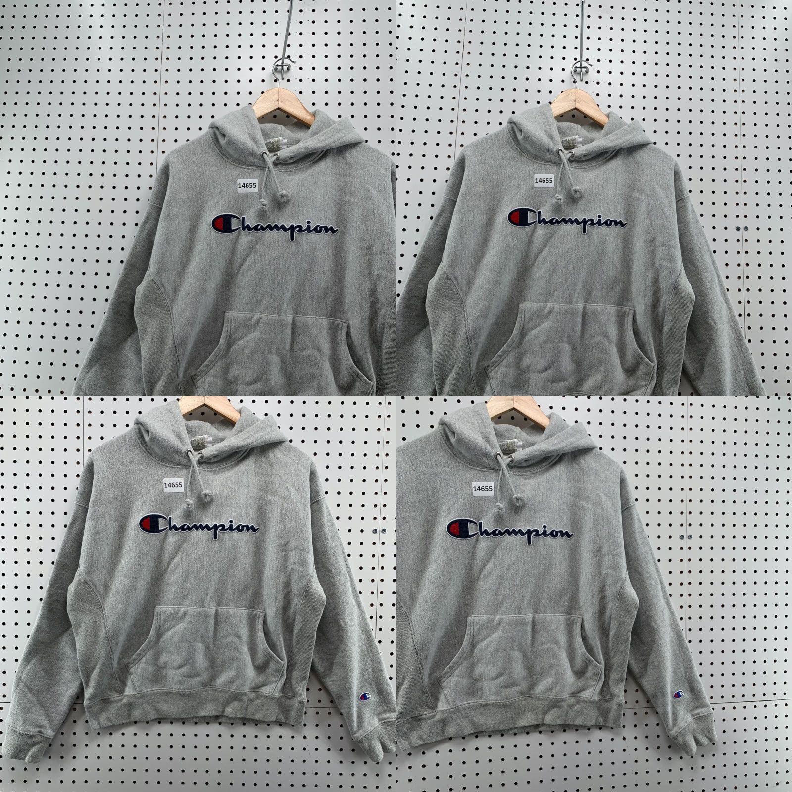 Champion Champion Reverse Weave Hoodie Women Large Gray Spellout Hooded Pullover Size L / US 10 / IT 46 - 8 Thumbnail