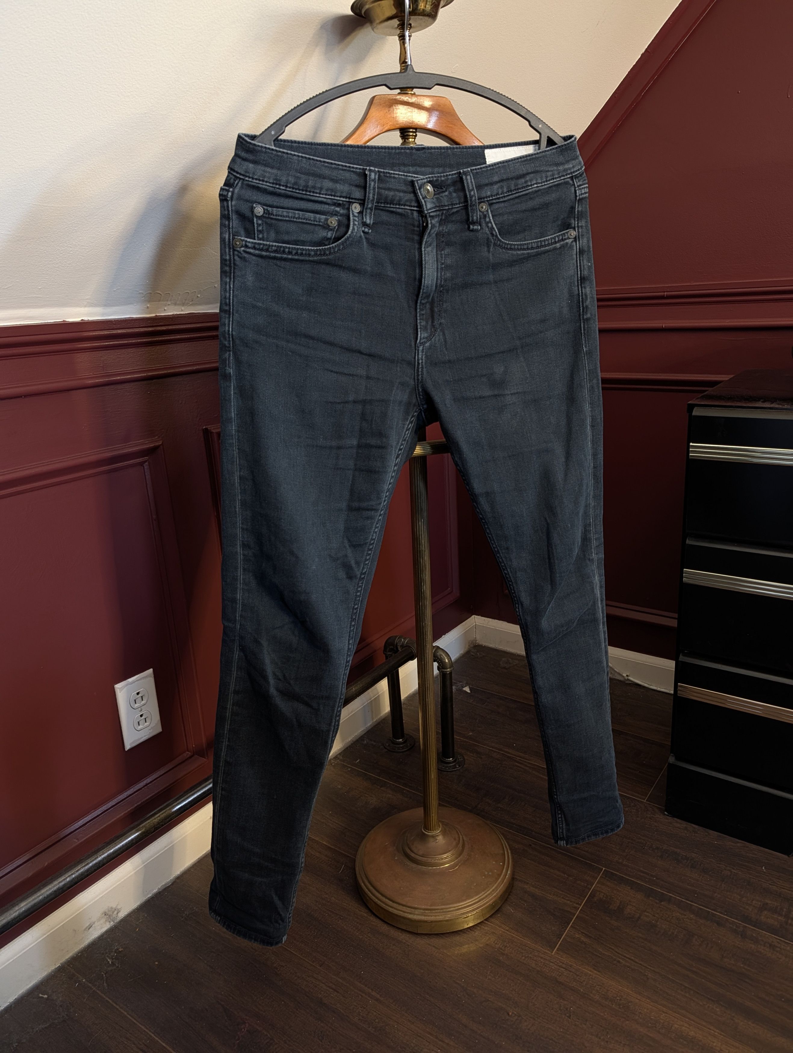 Rag & Bone Fit 1 Skinny washed black stretch denim jeans 30x32 Size US 30 / EU 46 - 1 Thumbnail
