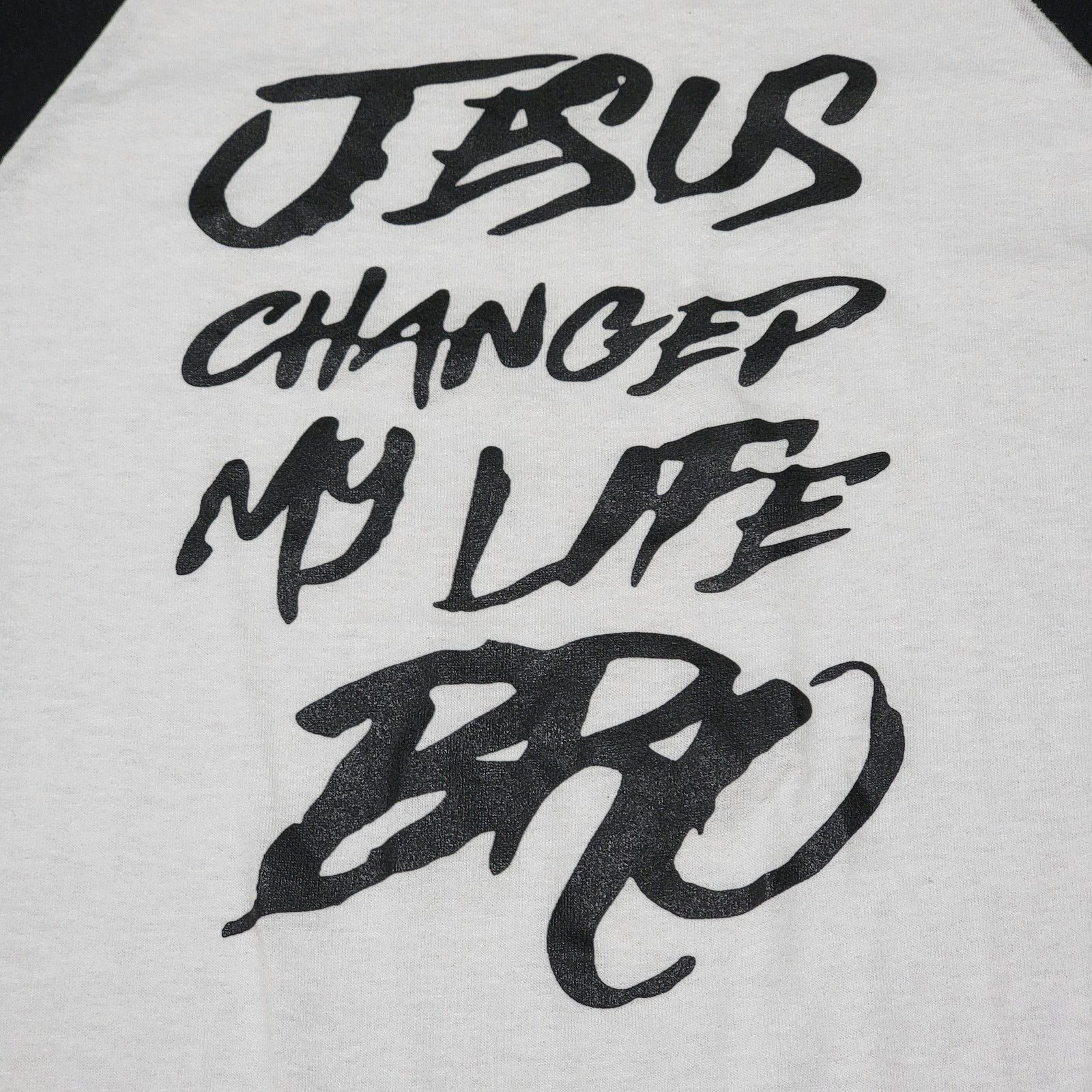 Augusta Sportswear B&W Unisex Tee "Jesus Changed My Life Bro" - Size Large Size US L / EU 52-54 / 3 - 2 Thumbnail