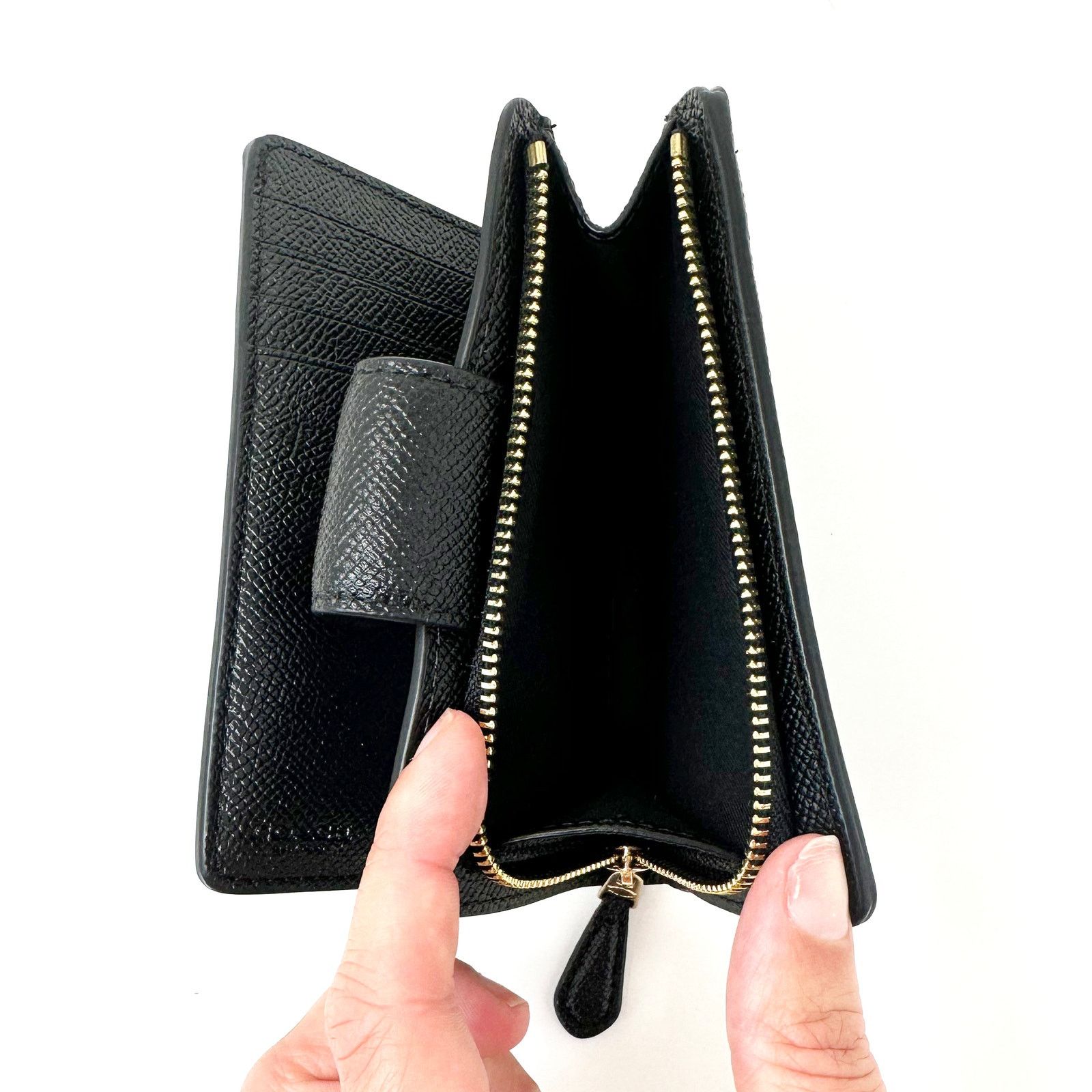 Coach Coach Medium Corner Zip Wallet in Black Leather 6390 Size ONE SIZE - 4 Thumbnail