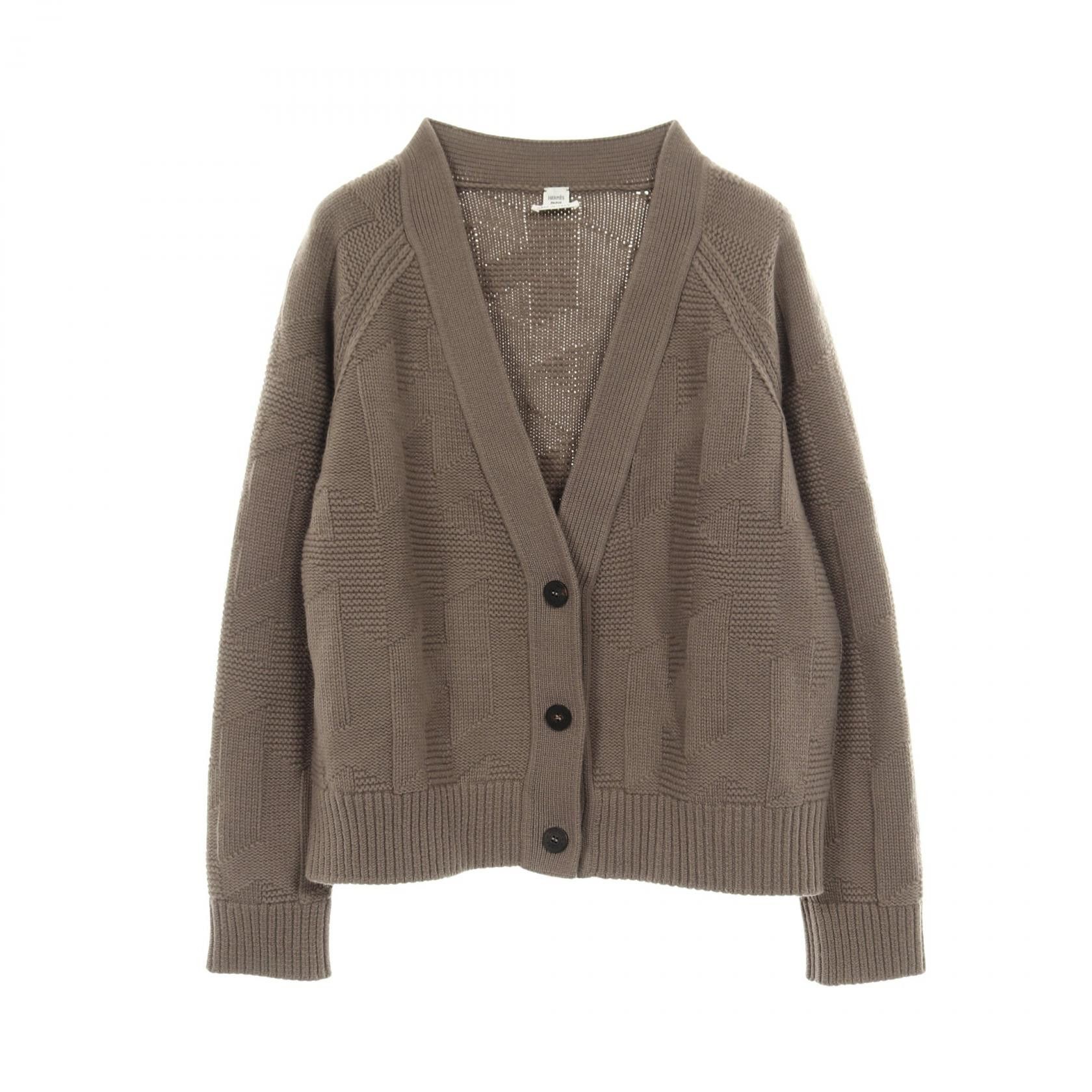 Hermes Hermes Hermes H Motif Wool Cardigan Textile Tops DUTY FREE for USA Size ONE SIZE - 1 Thumbnail