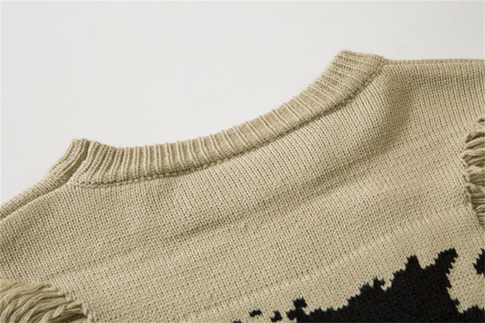 Vintage Men's loose ripped character crew neck sweater Size US M / EU 48-50 / 2 - 5 Thumbnail