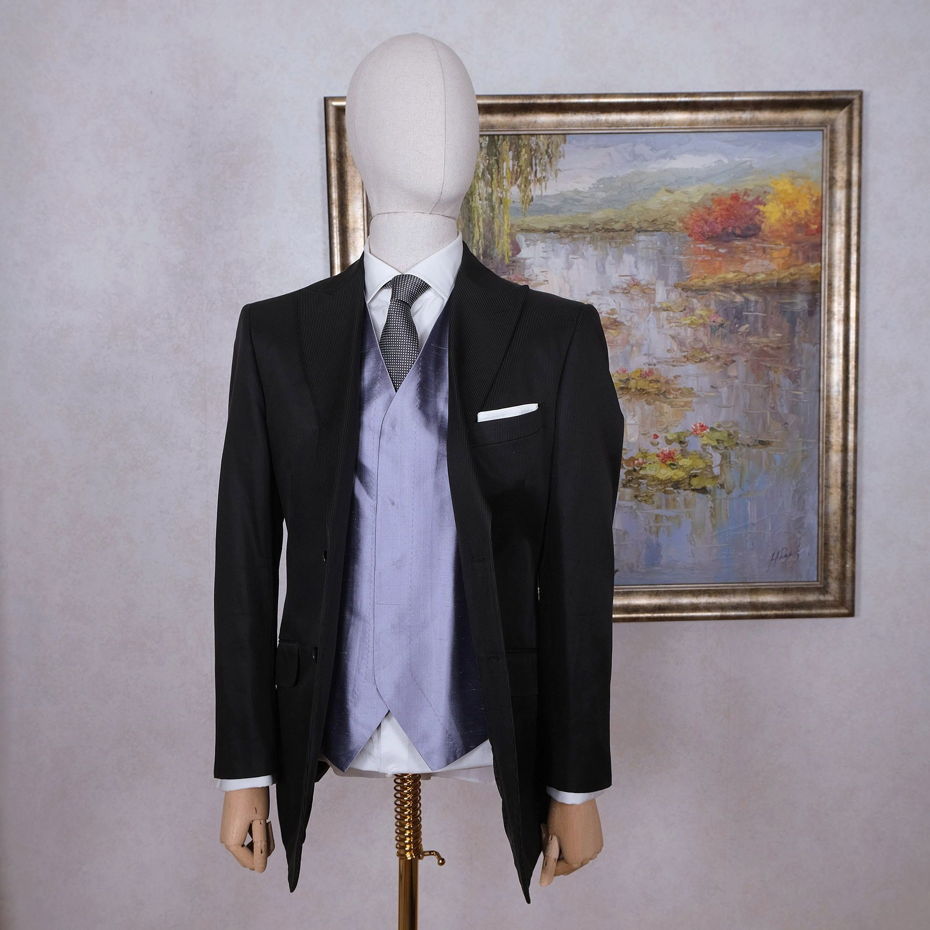 Pal Zileri Pal Zileri, black wedding suit, size 42UK, silk waistcoat Size 42R - 2 Thumbnail