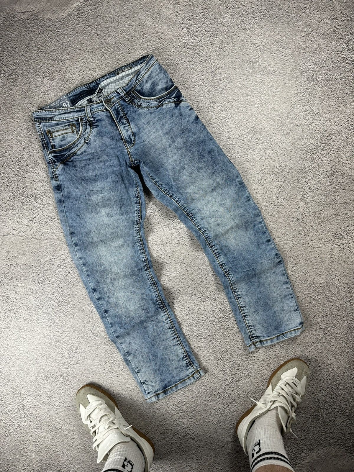 Japanese Brand Crazy Y2K Faded Diesel Style Jeans Gothic Opium Japan SK8 Size US 32 / EU 48 - 2 Thumbnail