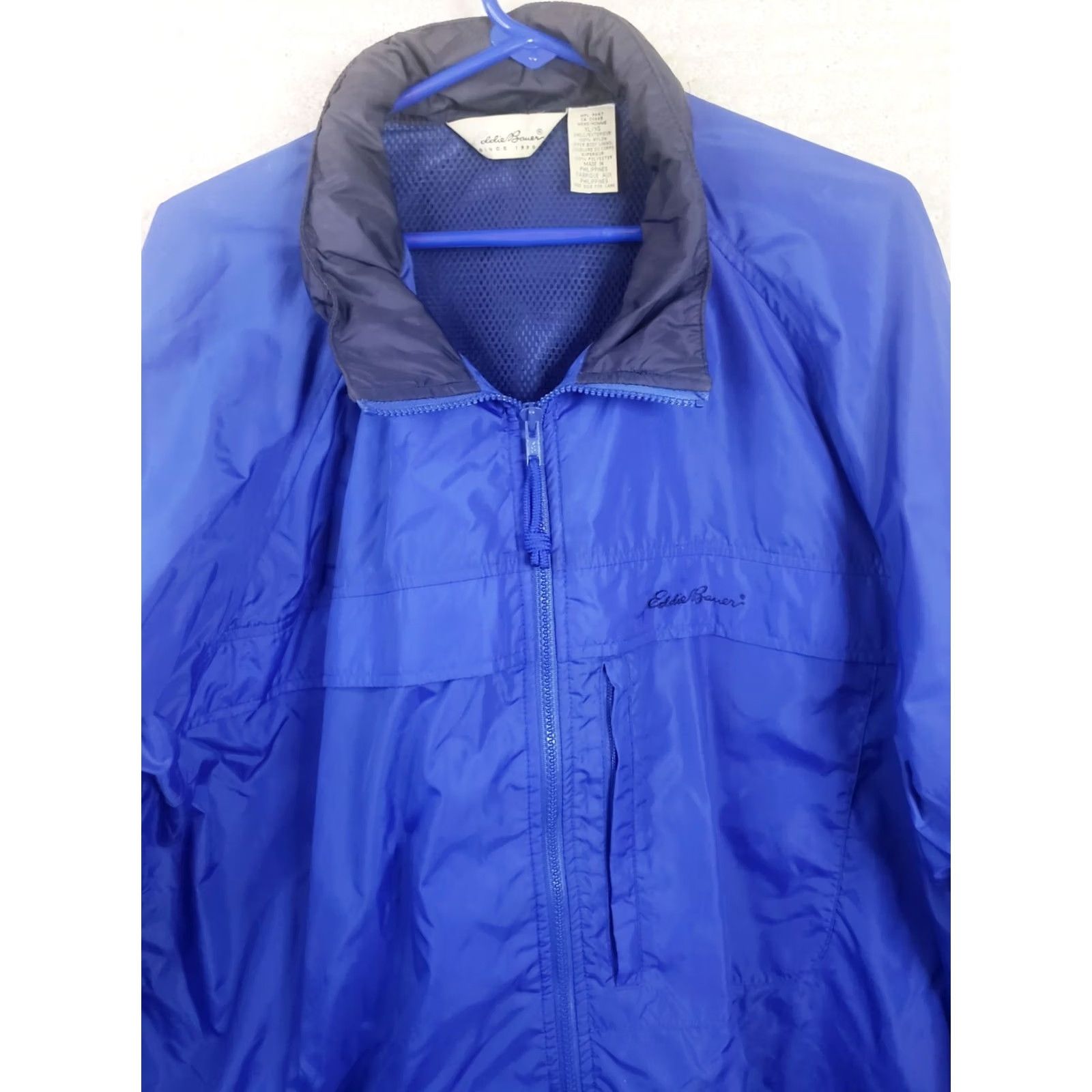 Eddie Bauer Eddie Bauer Rain Jacket Parka Blue XL Stowaway Hood Full Zip Men Coat Size US XL / EU 56 / 4 - 2 Thumbnail