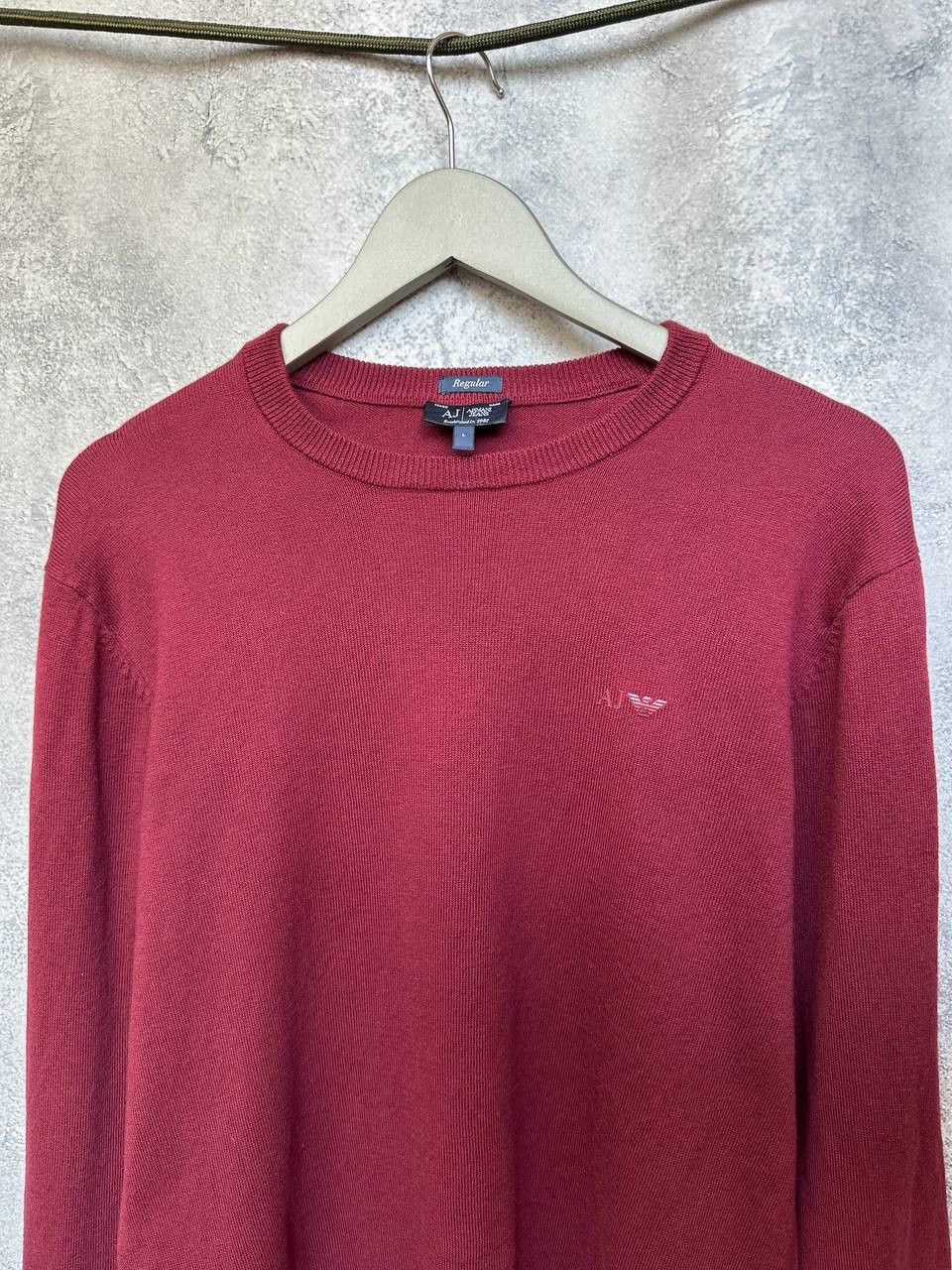Armani Armani Jeans Vintage Sweater Red Crew Jumper Cotton/Wool Size US L / EU 52-54 / 3 - 5 Thumbnail