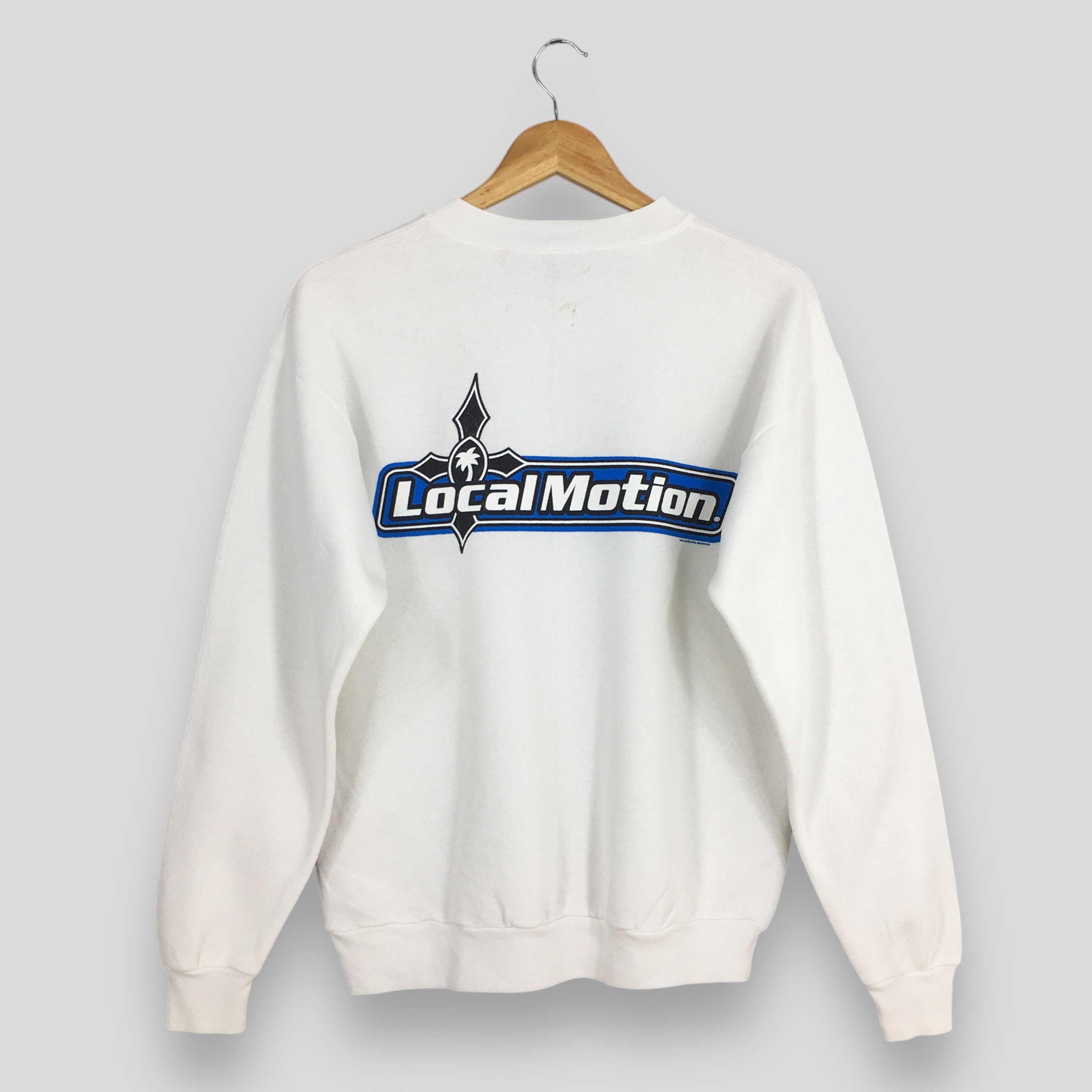 Vintage Vintage 80s Local Motion Surfing White Sweatshirt Medium Size US M / EU 48-50 / 2 - 7 Thumbnail