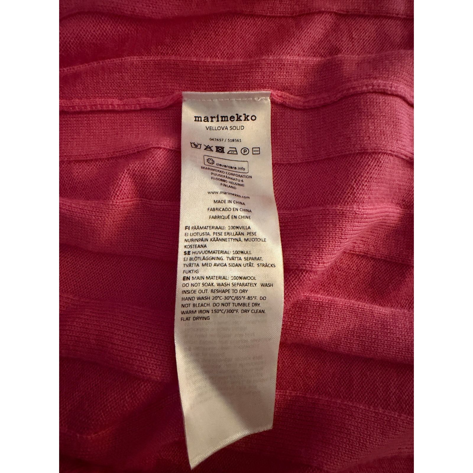 Marimekko Marimekko Vellova Pink Knitted Wool Belted Cardigan Size L / US 10 / IT 46 - 4 Thumbnail
